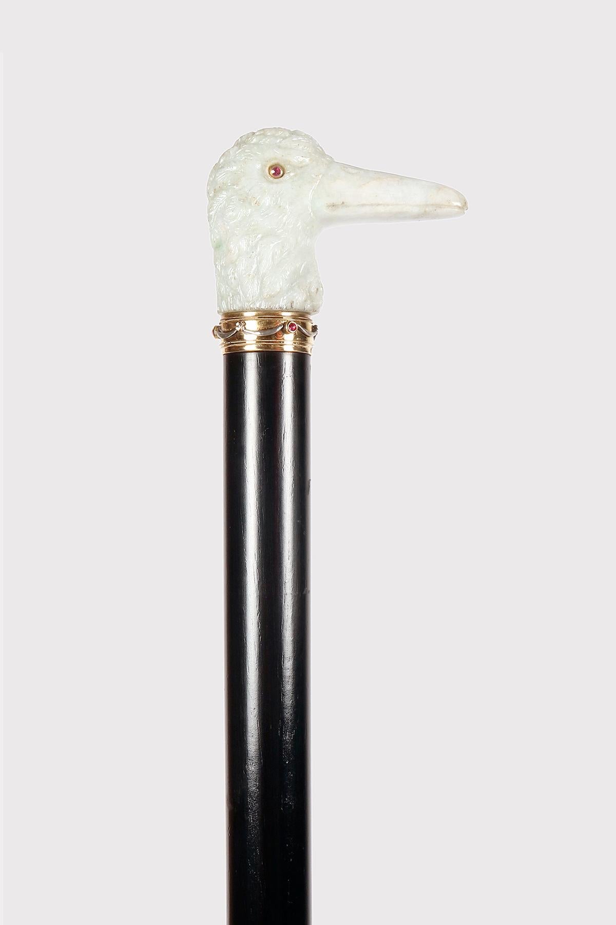 Bastón joya que representa una cabeza de pato, firmado Georges Fouquet, Francia 1900 Francés en venta