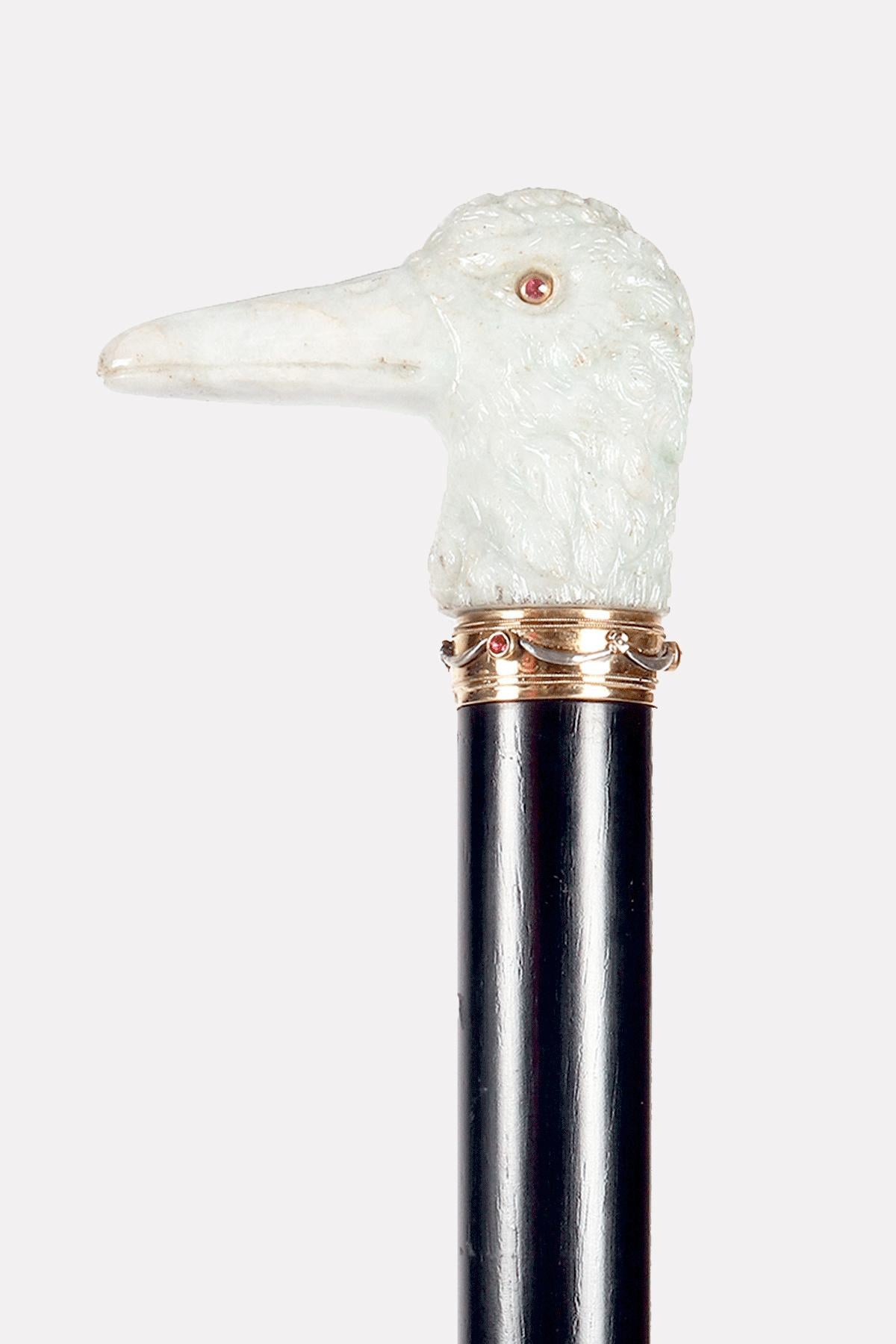 Bastón joya que representa una cabeza de pato, firmado Georges Fouquet, Francia 1900 en Bueno estado para la venta en Milan, IT