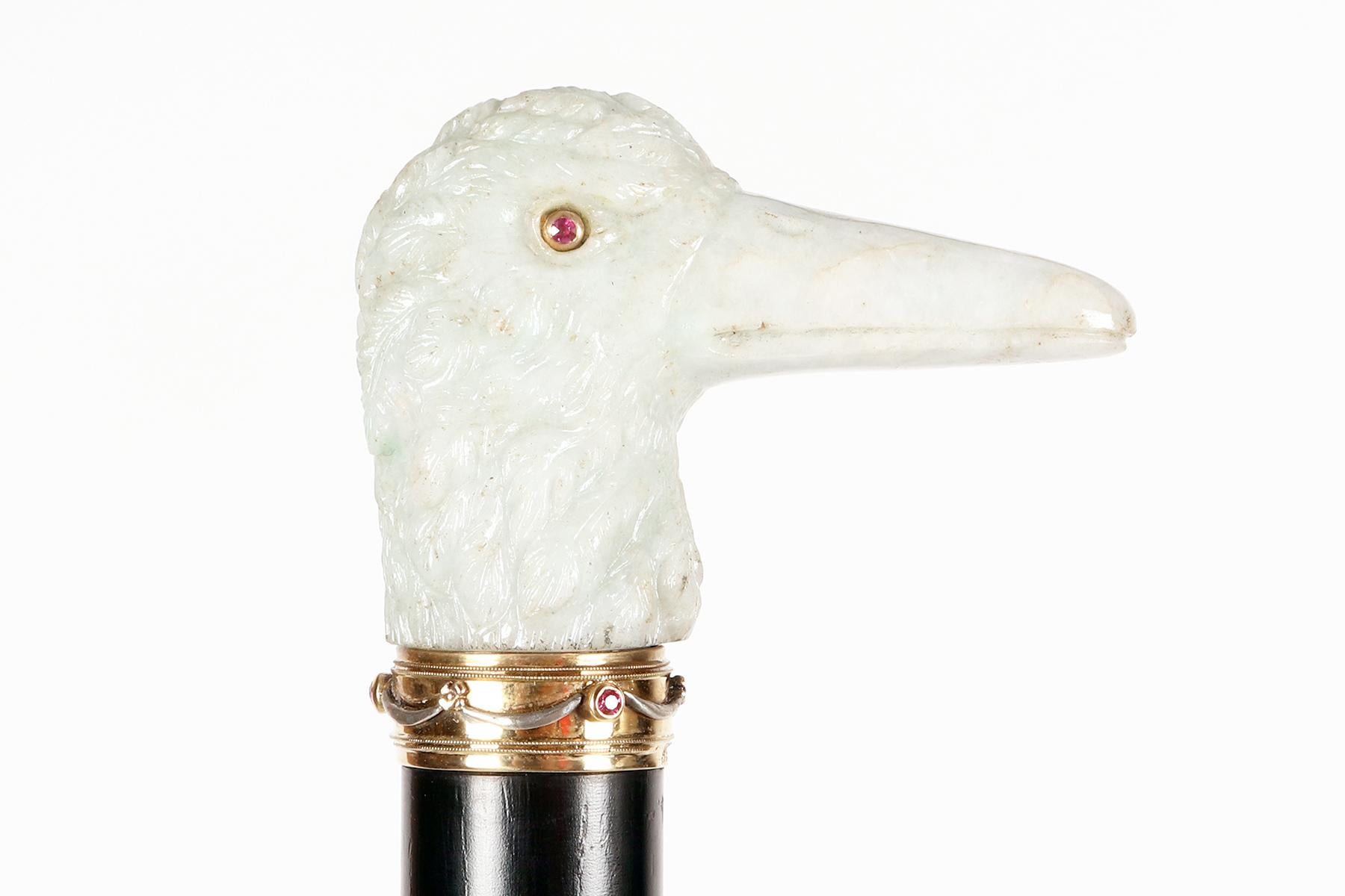 Bastón joya que representa una cabeza de pato, firmado Georges Fouquet, Francia 1900 siglo XX en venta