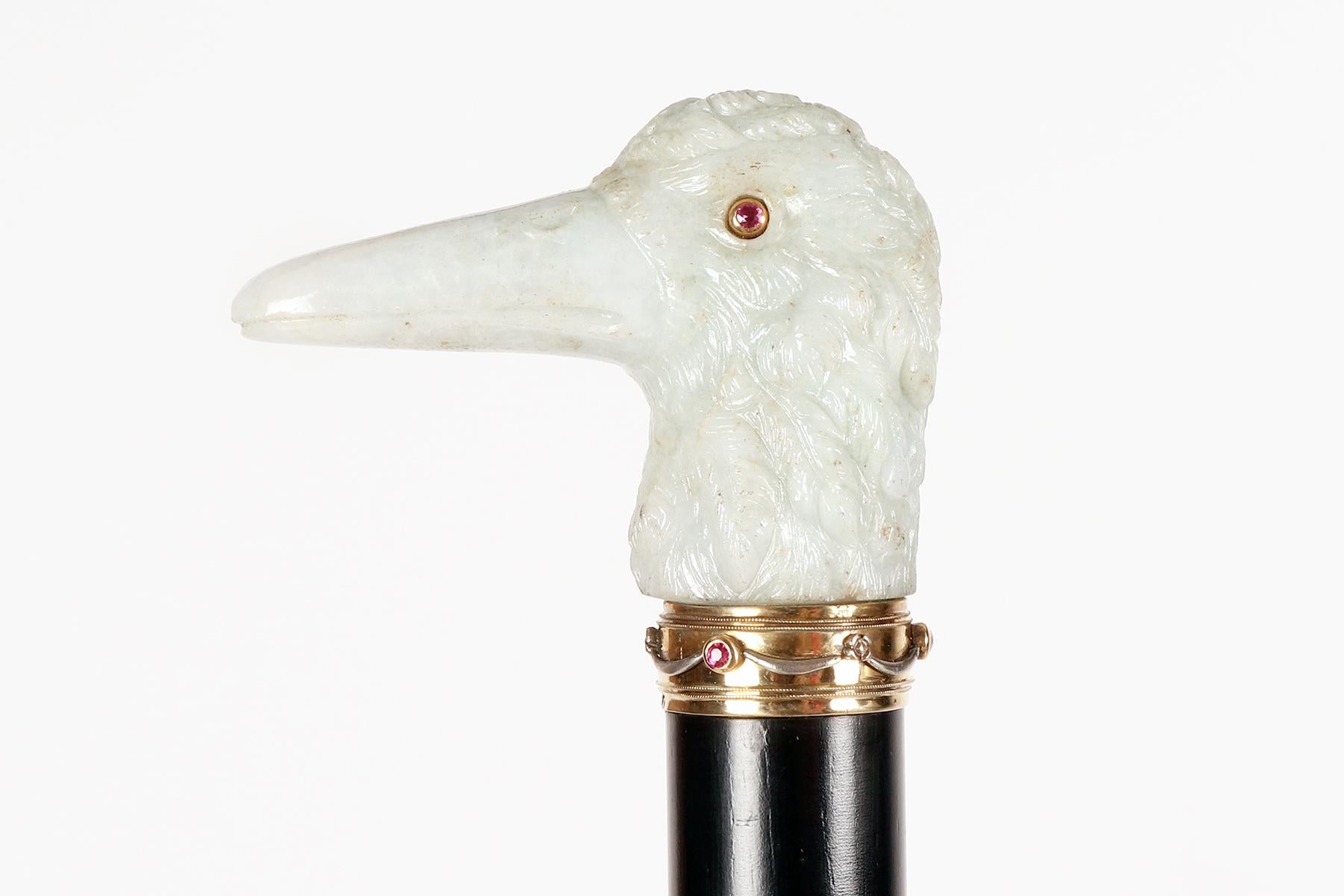 Bastón joya que representa una cabeza de pato, firmado Georges Fouquet, Francia 1900 Oro en venta