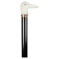 Antique Jewel walking stick depicting a duck’s head, signed Georges Fouquet, France 1900