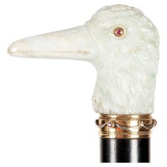 Jewel walking stick depicting a duck’s head, signed Georges Fouquet, France 1900