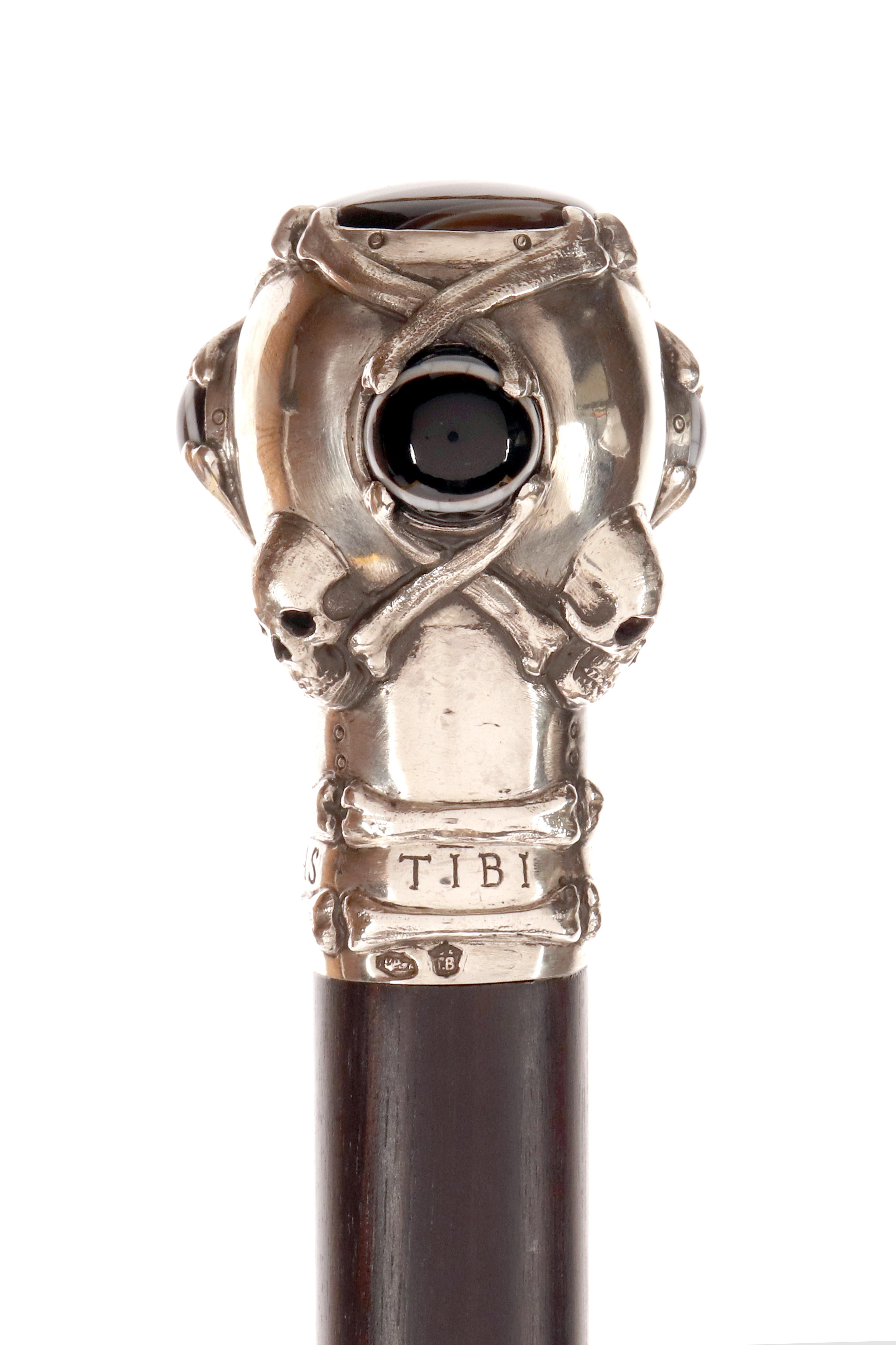 XIXe siècle Bâton de marche représentant une vanitas, signé Turriet & Bardach, Autriche 1880 en vente