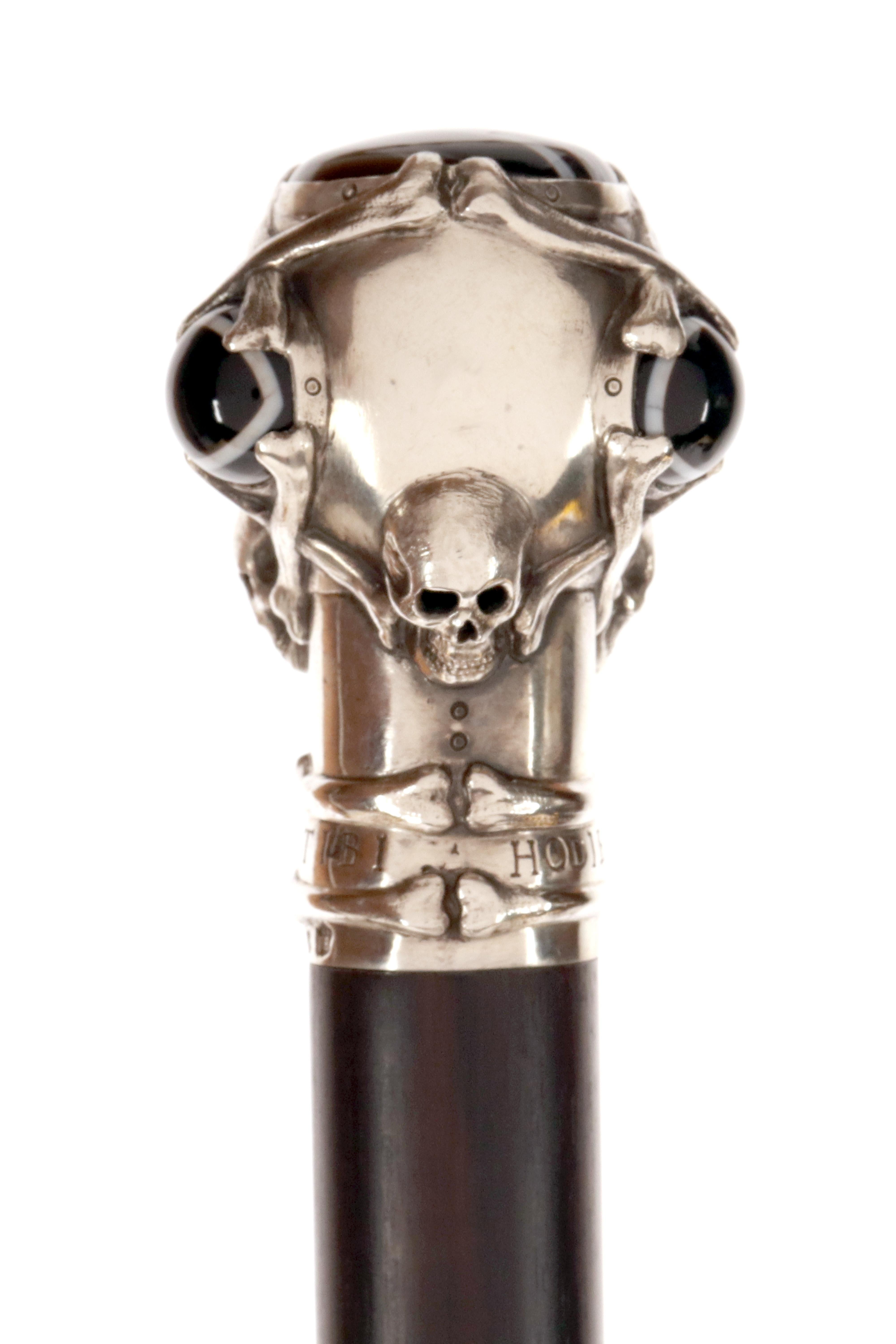 Bâton de marche représentant une vanitas, signé Turriet & Bardach, Autriche 1880 en vente 1