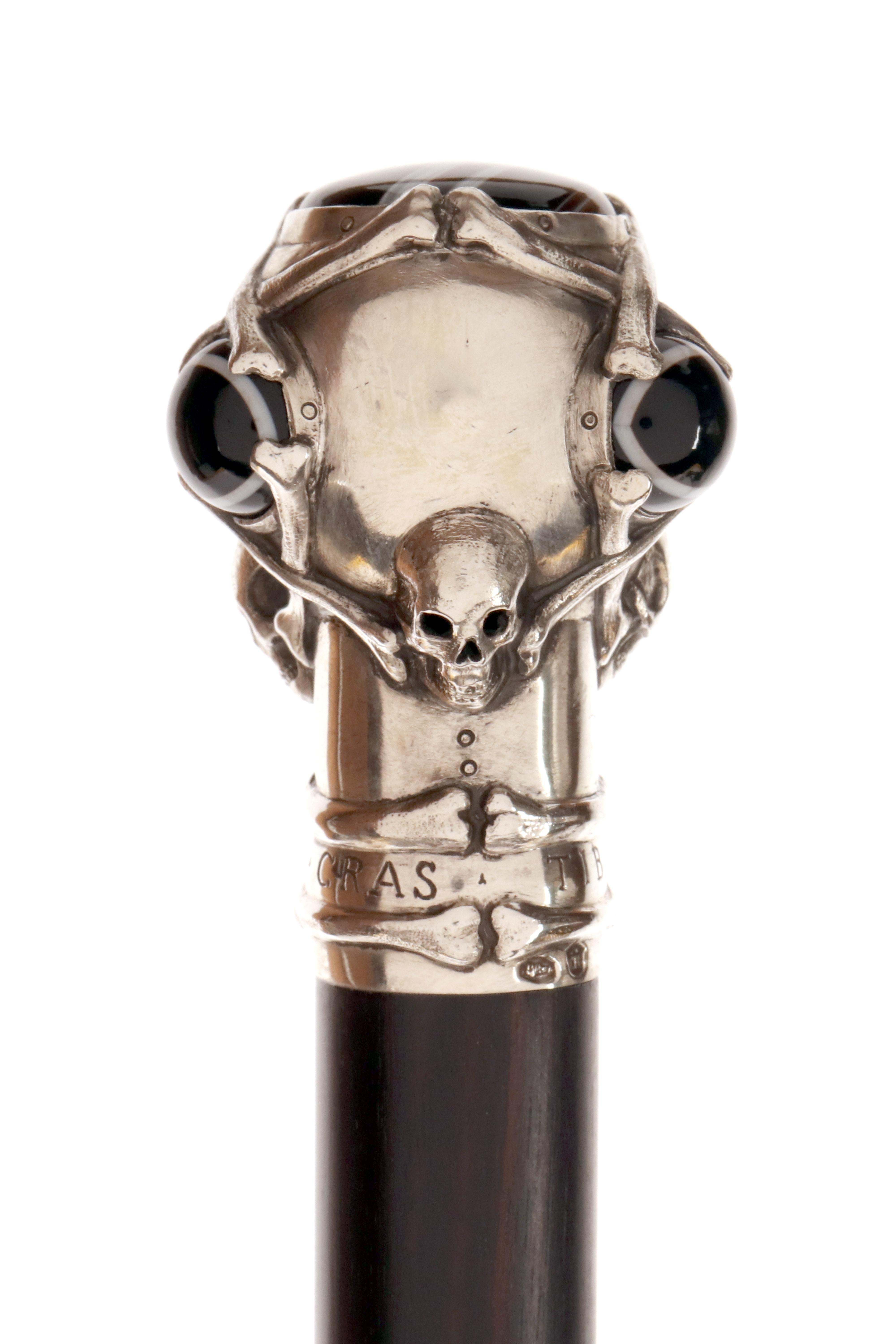 Bâton de marche représentant une vanitas, signé Turriet & Bardach, Autriche 1880 en vente 2