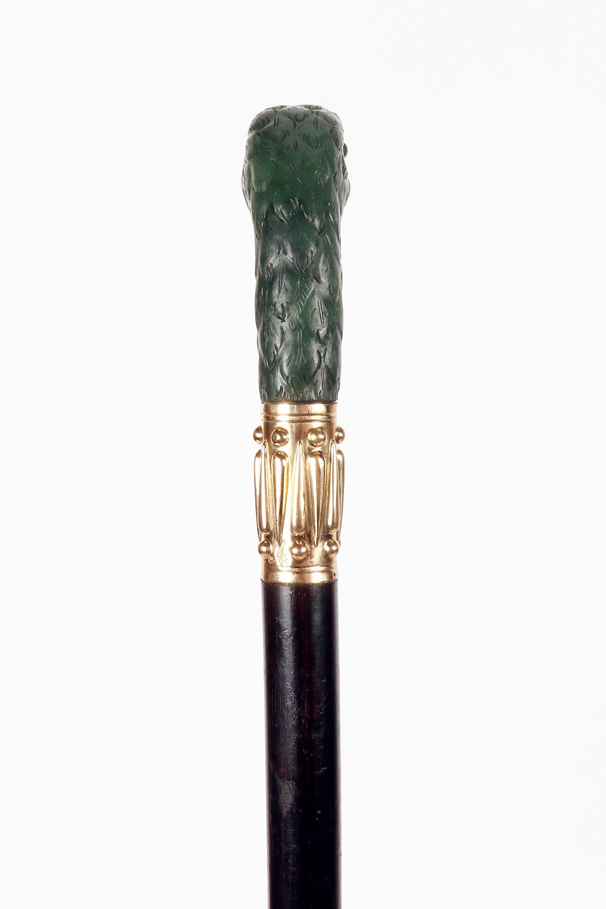 Canne en bijou représentant une tête d'aigle, signée André Aucoc, France 1900. en vente 3