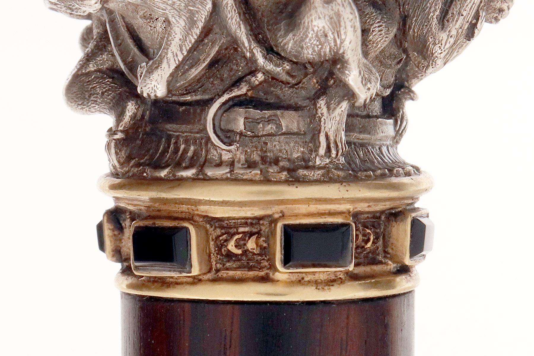 Bastón joya, que representa a seis monos. Por Froment-Meurice, Francia 1850. en venta 4