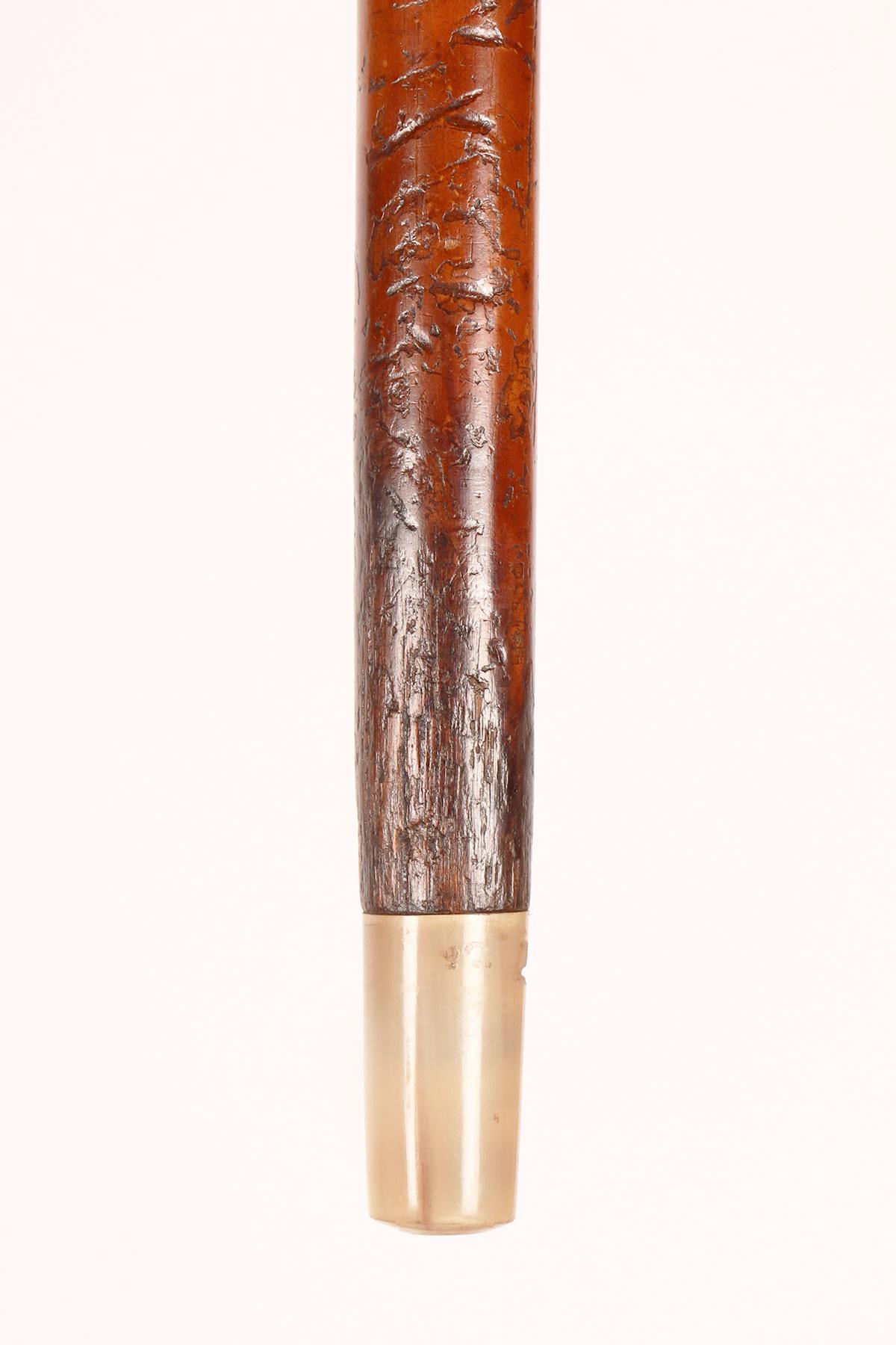 Walking stick, gold, malachite handle, Signed Gabriel Falguieres. France 1900. For Sale 4