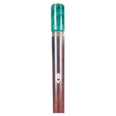 Antique Walking stick, gold, malachite handle, Signed Gabriel Falguieres. France 1900.