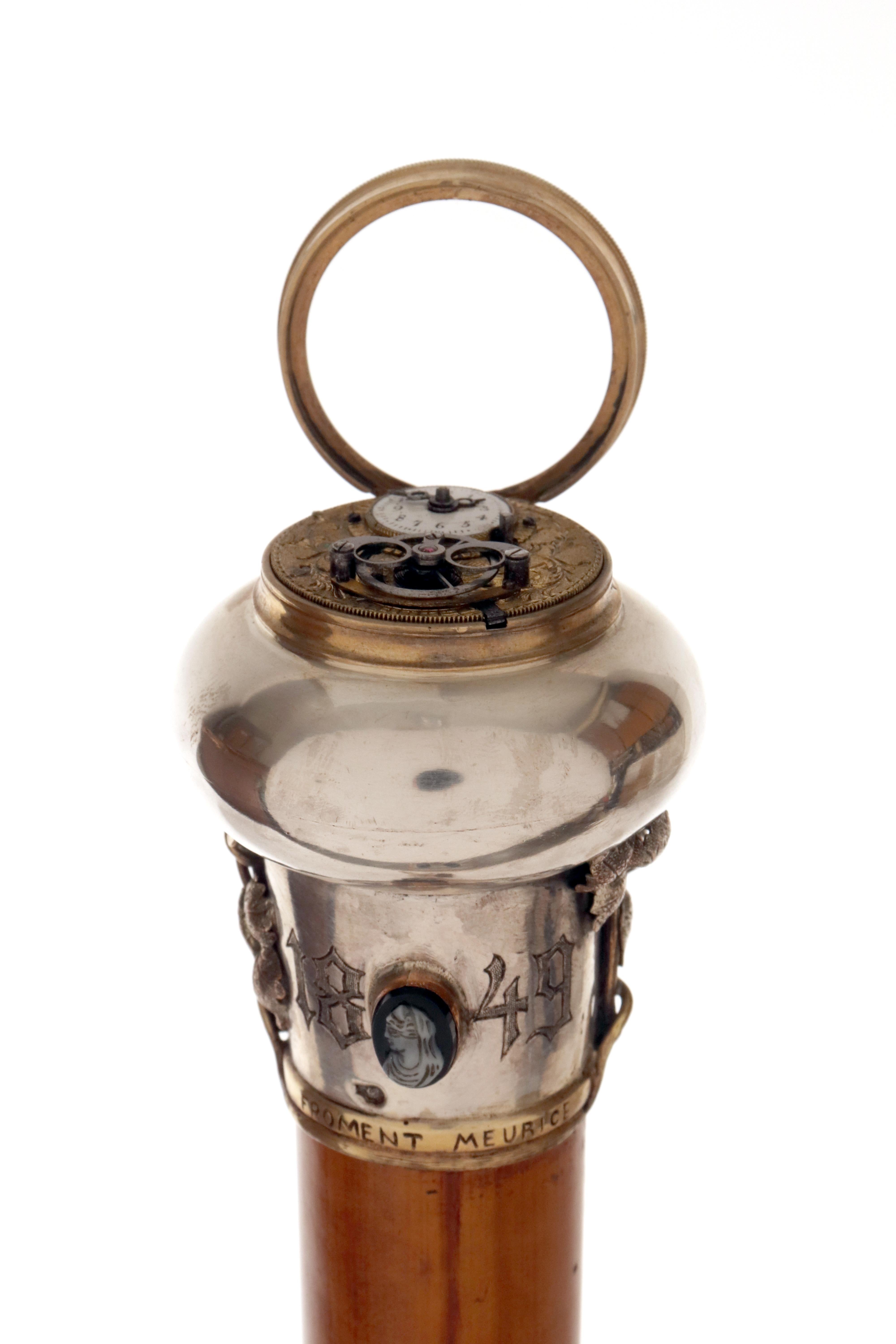 Bâton de marche Jewell, poignée avec une horloge. Signé Froment-Meurice, France 1849. en vente 4