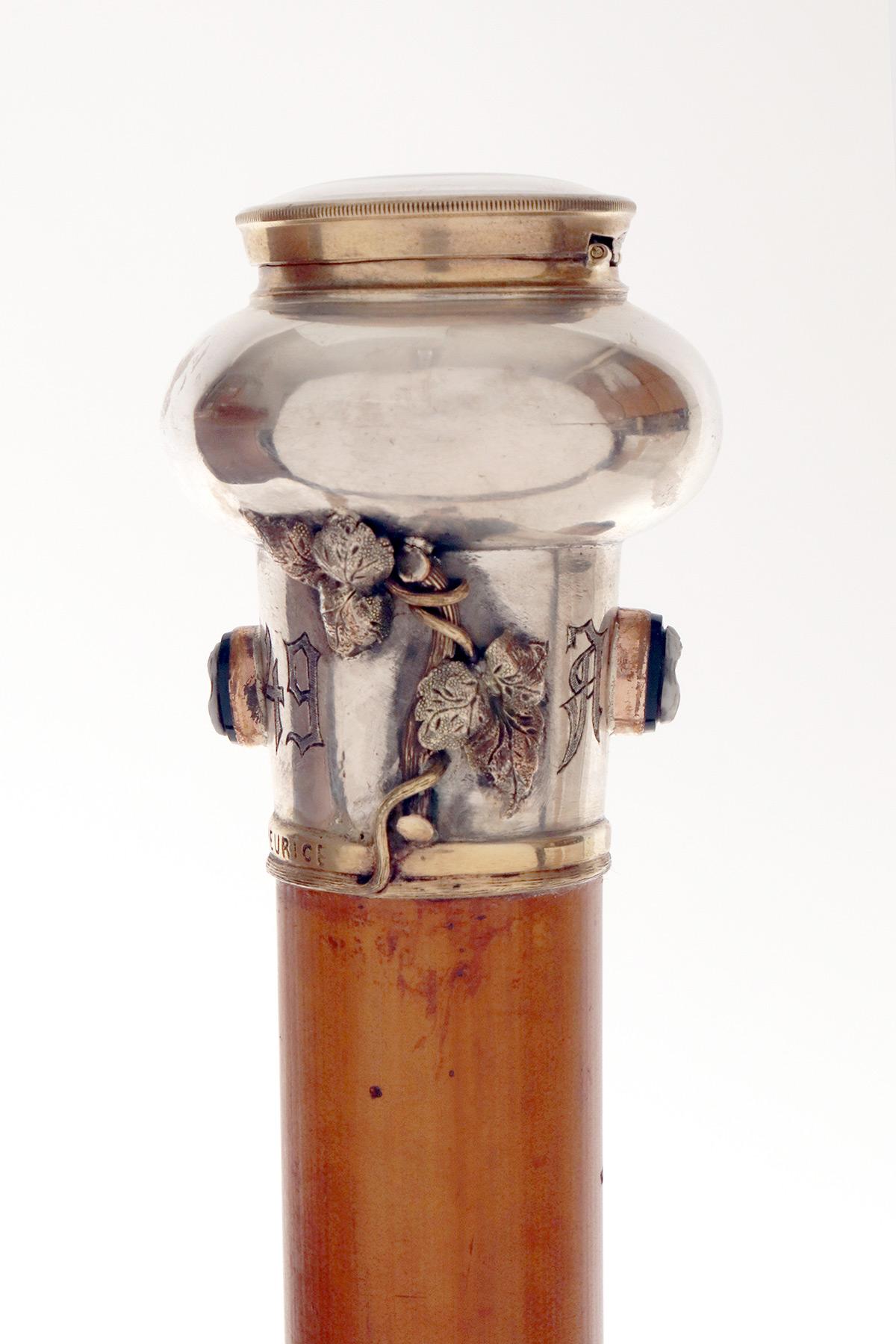 XIXe siècle Bâton de marche Jewell, poignée avec une horloge. Signé Froment-Meurice, France 1849. en vente