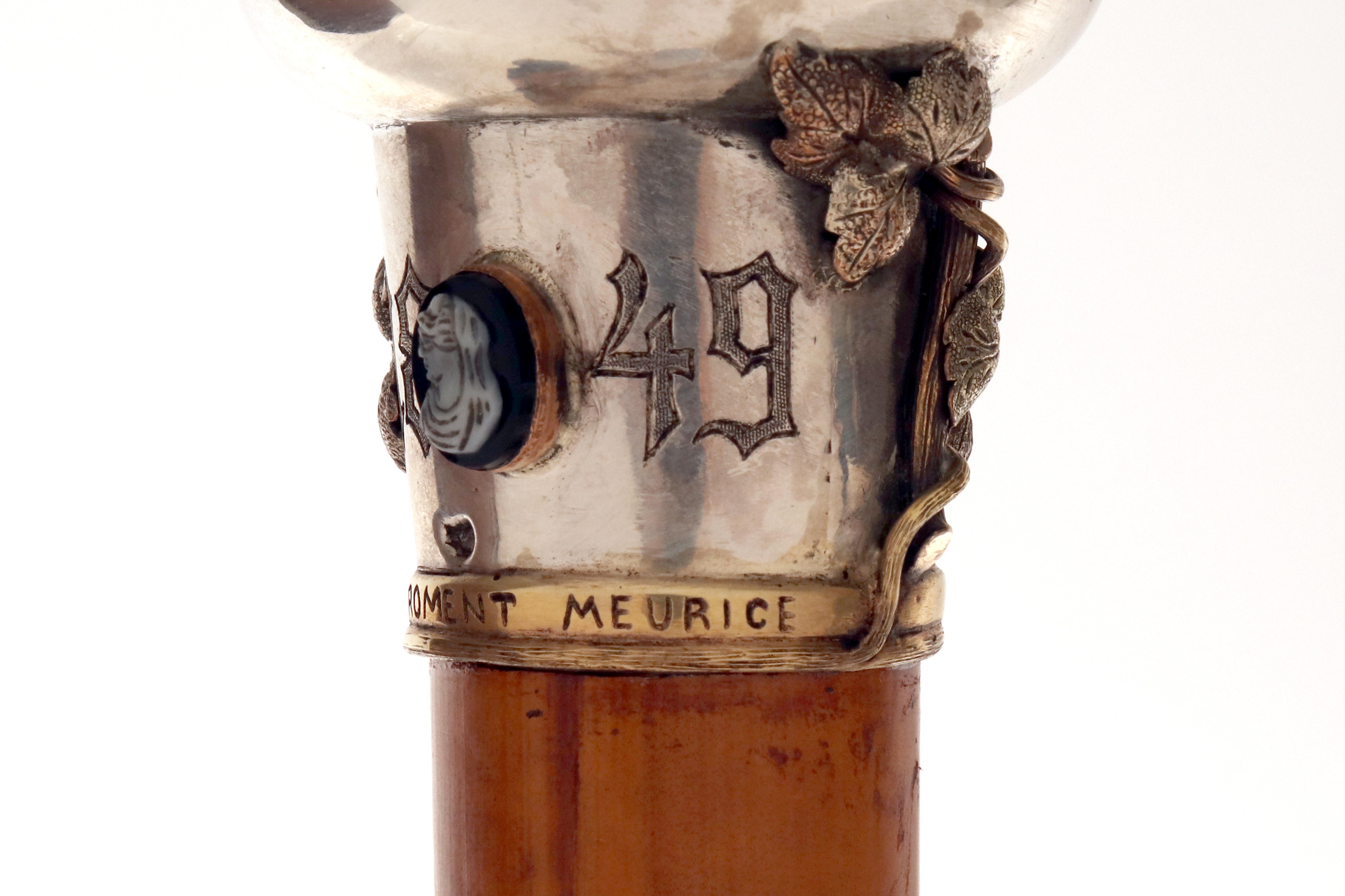 Bâton de marche Jewell, poignée avec une horloge. Signé Froment-Meurice, France 1849. en vente 2