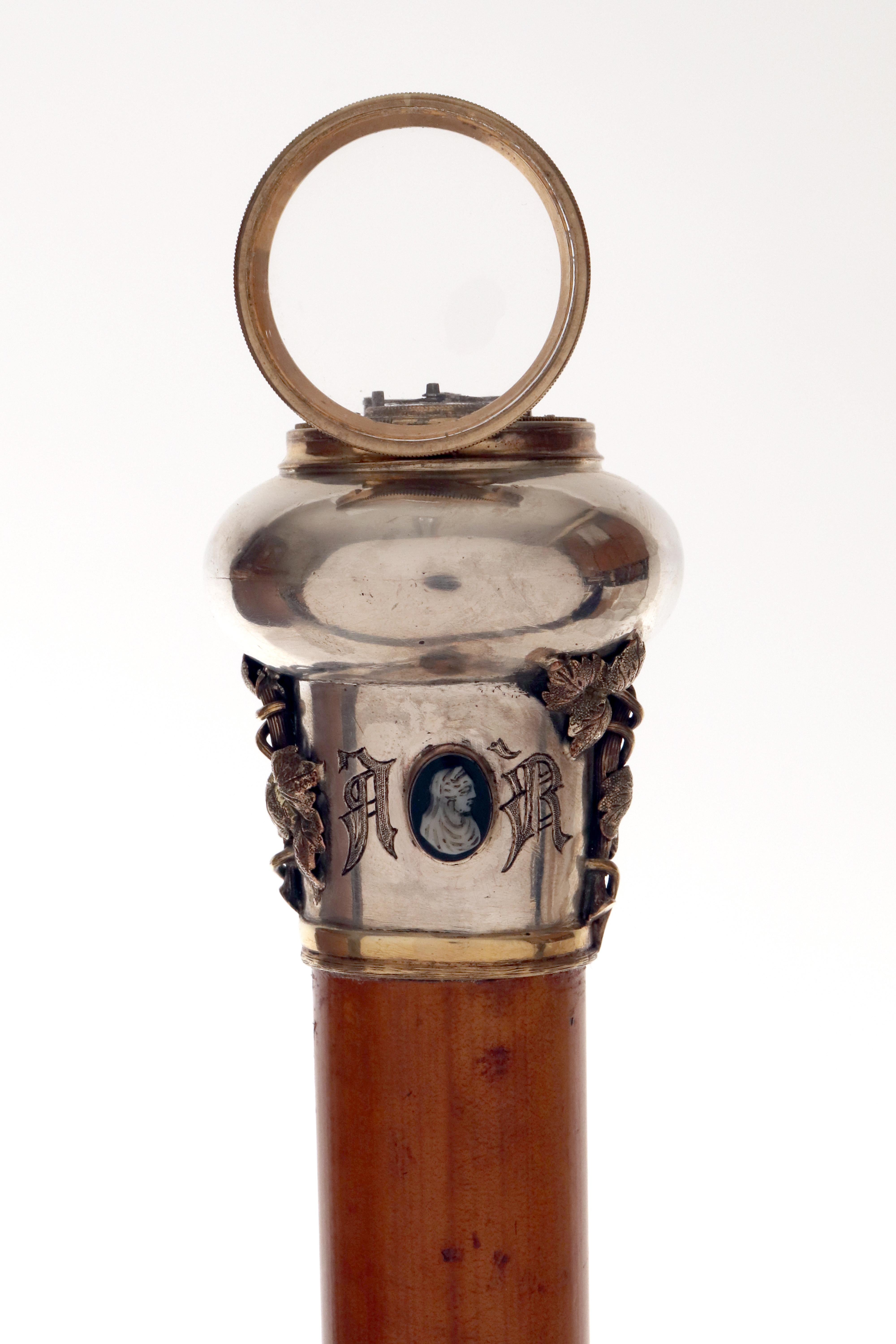 Bâton de marche Jewell, poignée avec une horloge. Signé Froment-Meurice, France 1849. en vente 3