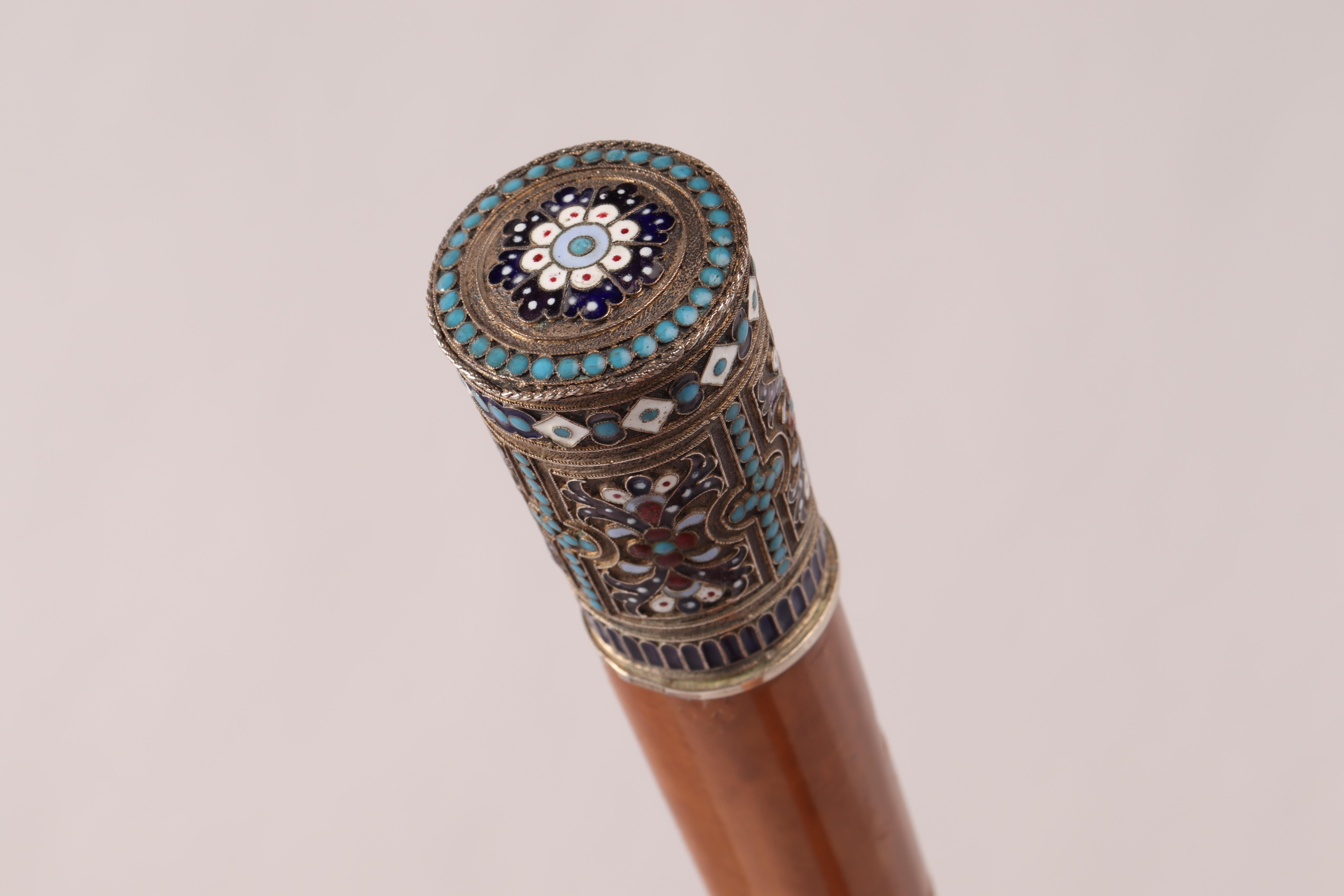 Late 19th Century Jewel Walking Stick, Moscow Russia, 1890