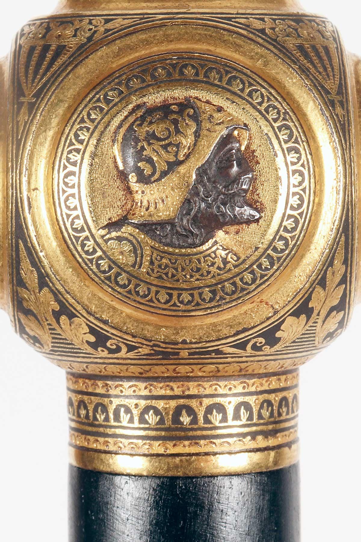 Stick de marche à bijoux, représentant 5 camées, Russie 1880. en vente 4