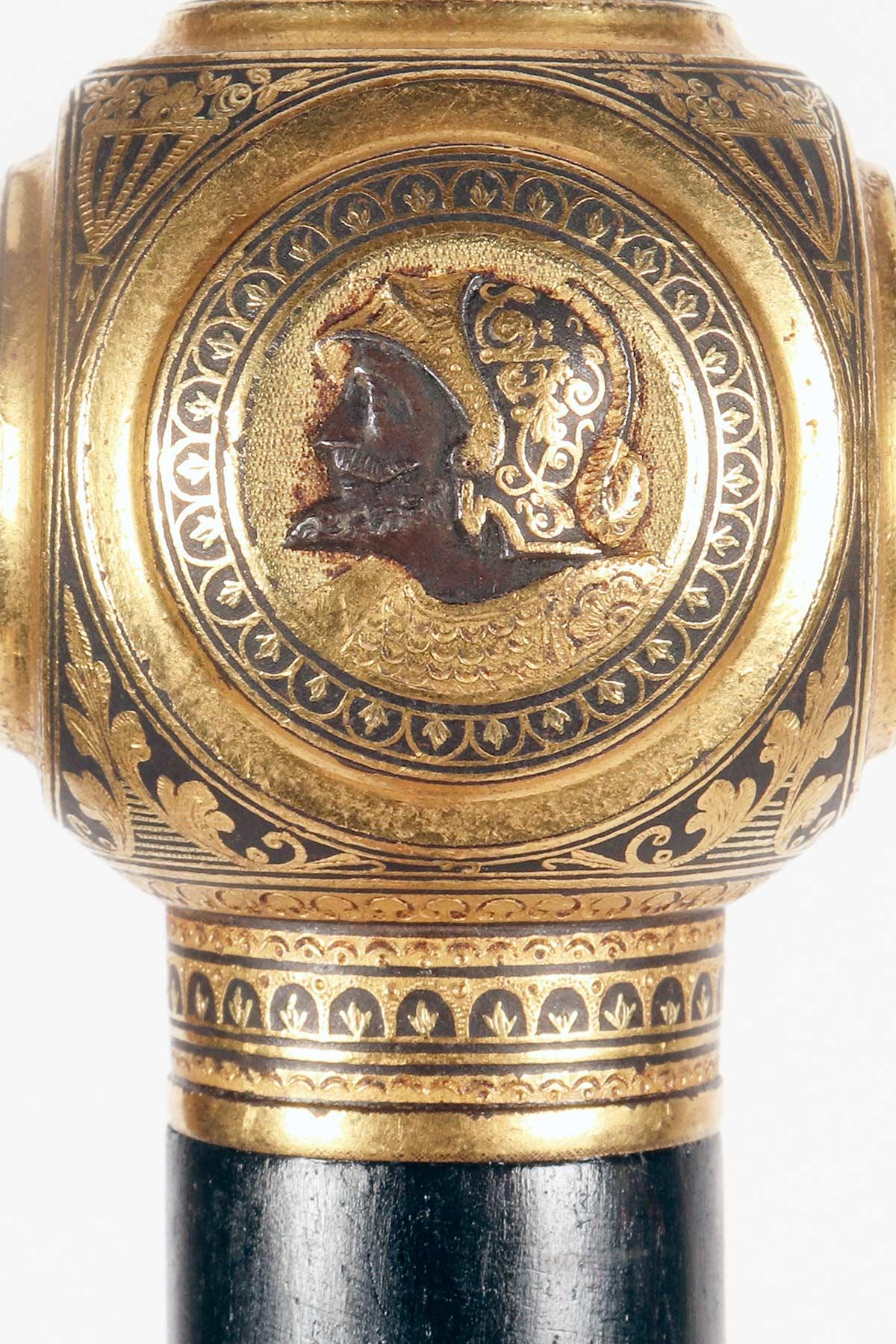 Stick de marche à bijoux, représentant 5 camées, Russie 1880. en vente 5