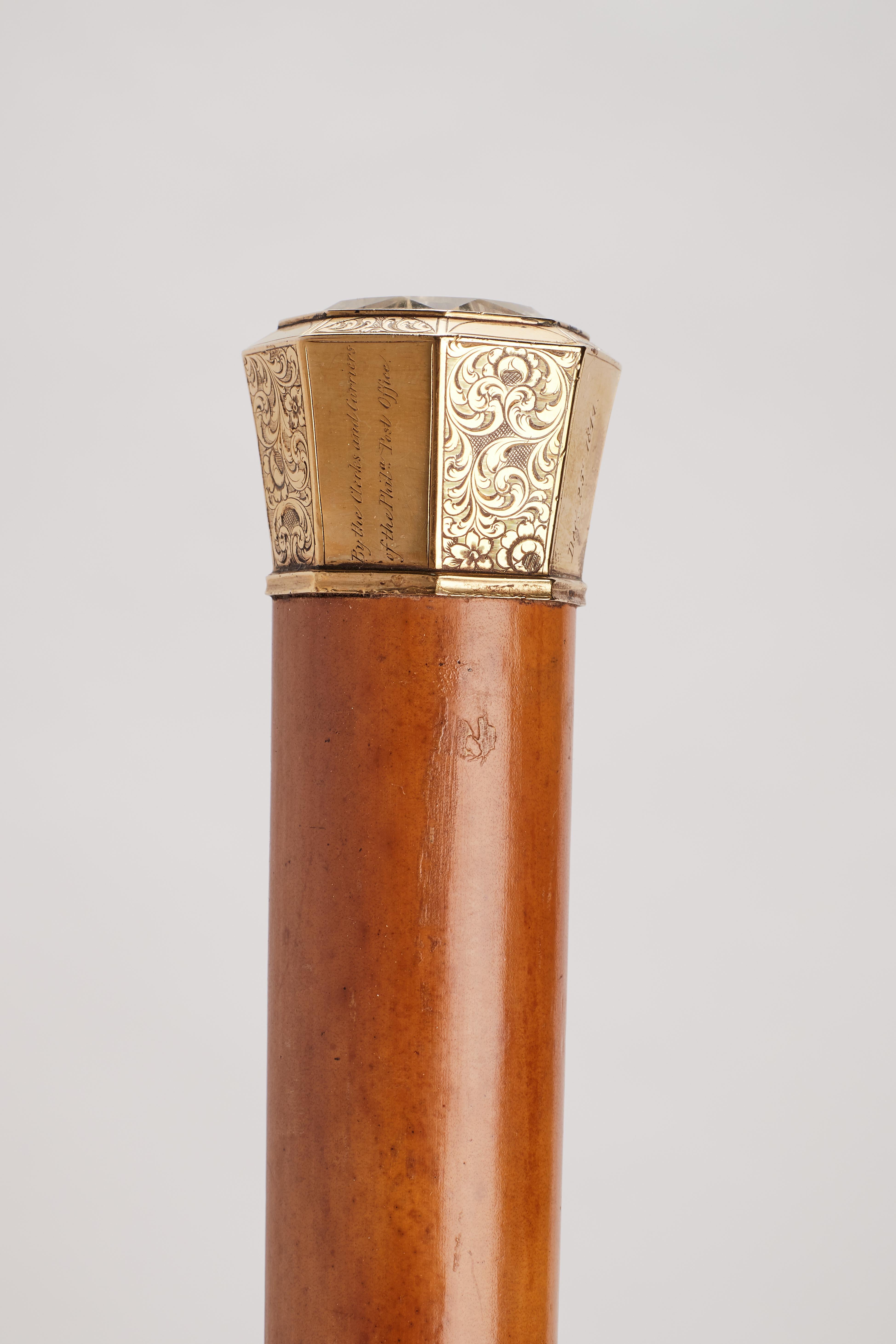 Metal Jewel walking stick, USA 1841.