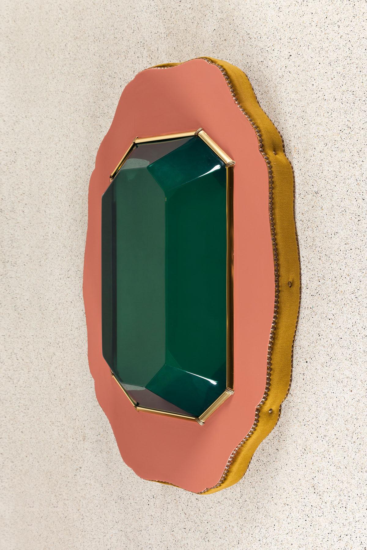 Jewel wall sculpture in wood, acrylic, bronze and velvet by Daniel Basso, Argentina, 2022.

Daniel Basso, Mar del Plata 1974.
He studied painting at the Higher School of Visual Arts in Mar del Plata. He has been working in the development of his