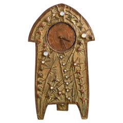Jeweled Art Nouveau Repoussé Clock by Alfred Daguet, with Original Mechanisim