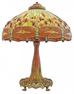 Jeweled Drop Head Dragonfly by Tiffany Studios, Stamped, circa 1910