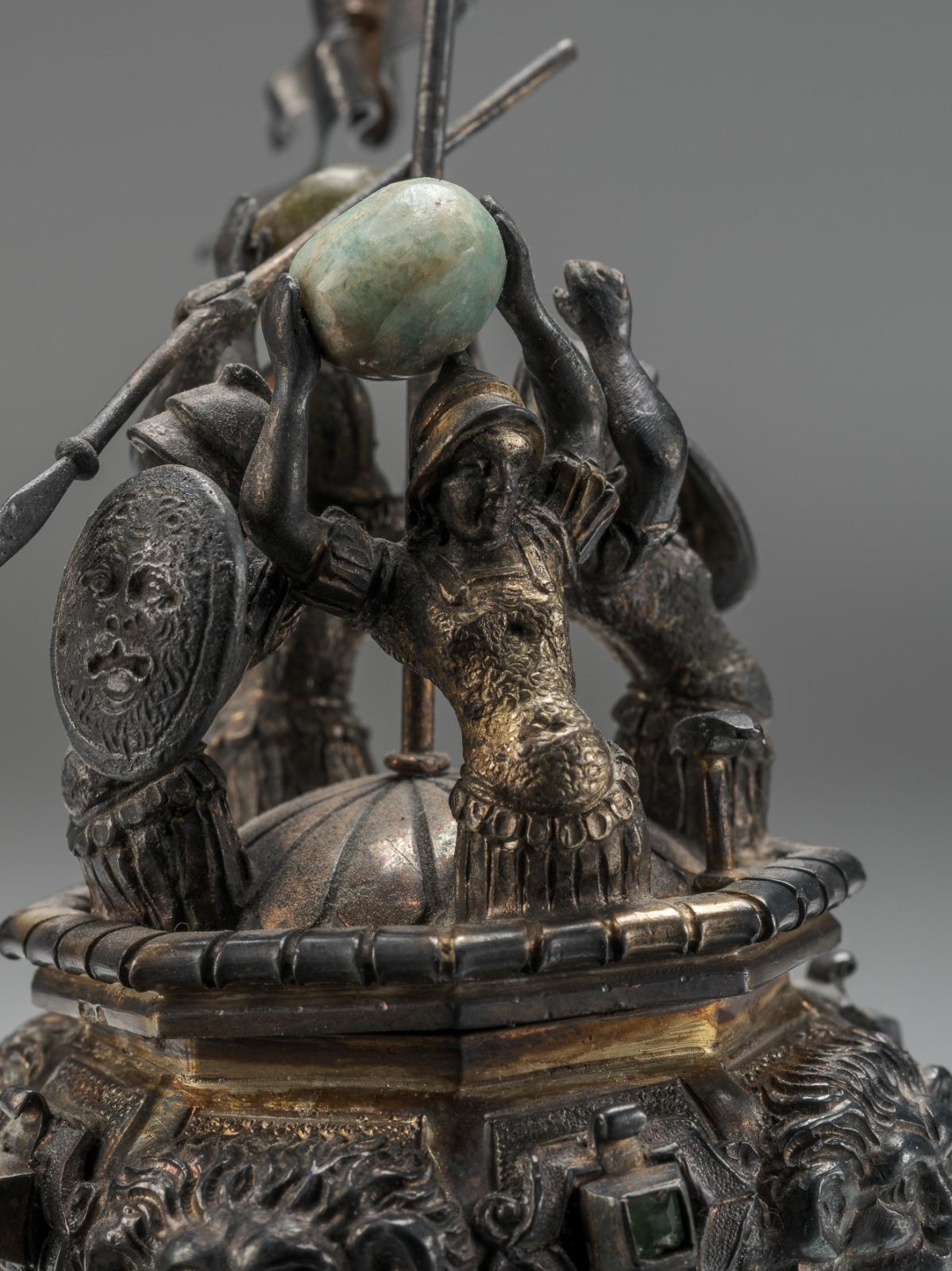 Éléphant en bijoux portant des guerriers, 19e siècle - J.S. Kaufmann, Hanau en vente 5