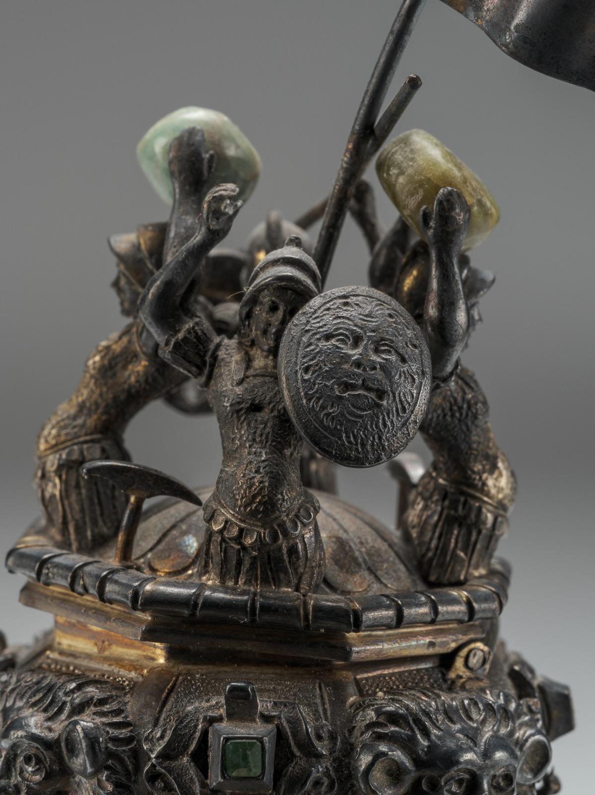 Éléphant en bijoux portant des guerriers, 19e siècle - J.S. Kaufmann, Hanau en vente 7