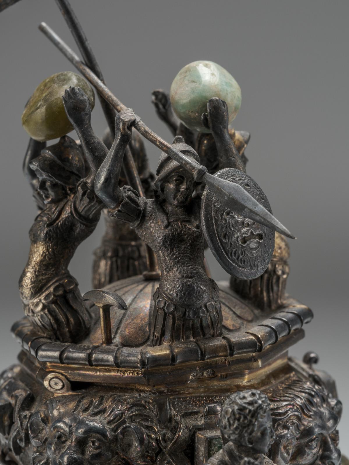 Éléphant en bijoux portant des guerriers, 19e siècle - J.S. Kaufmann, Hanau en vente 8