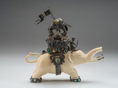 Jeweled elephant carrying warriors, 19th century — J.S. Kaufmann, Hanau