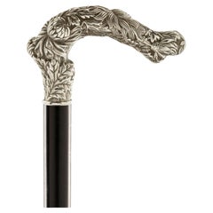 Stick de marche représentant des chrysanthèmes, par Tiffany, États-Unis 1890-1900