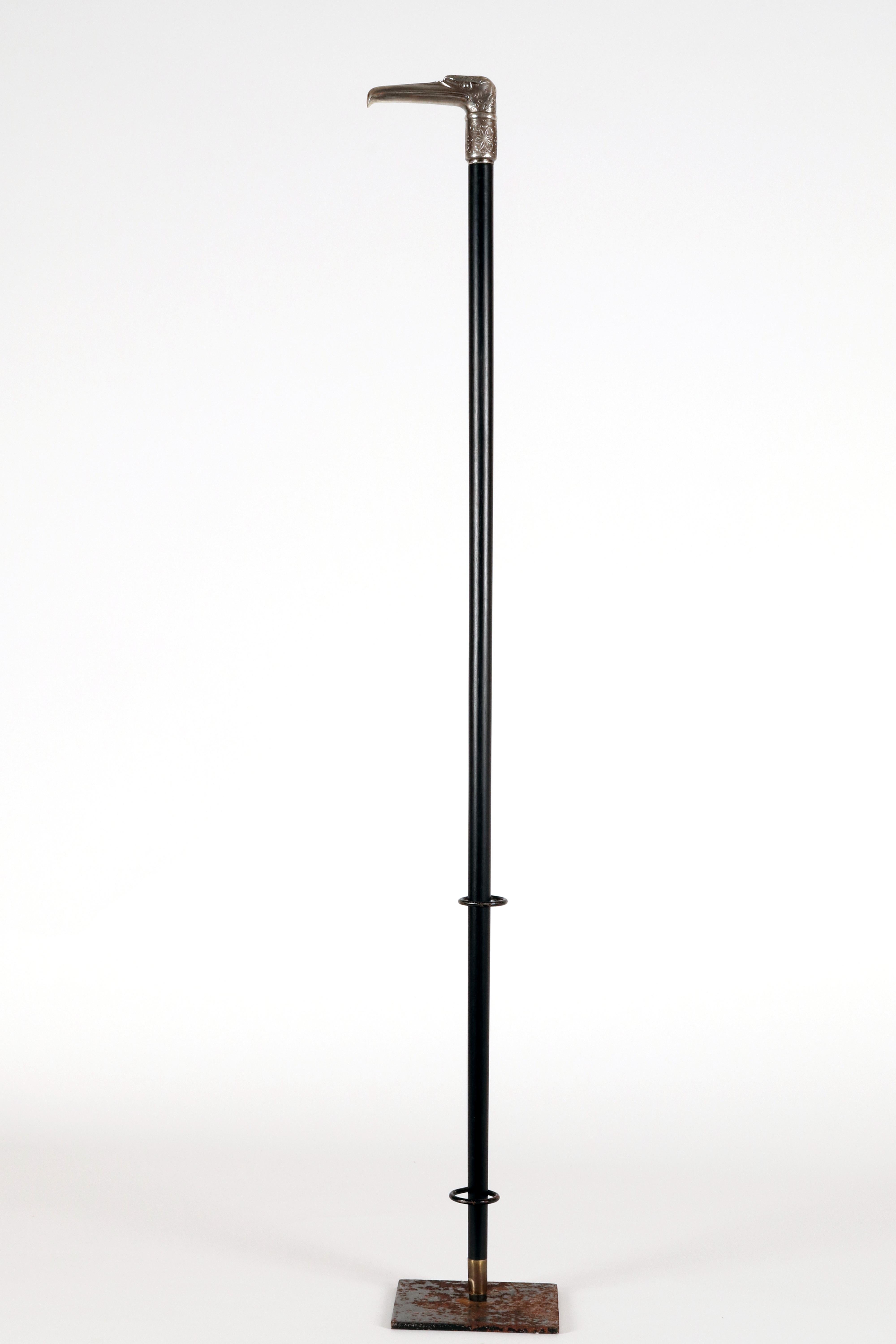 Canne à pied en argent bijoutier représentant une tête d'aigle, par Tiffany USA 1890 en vente 4