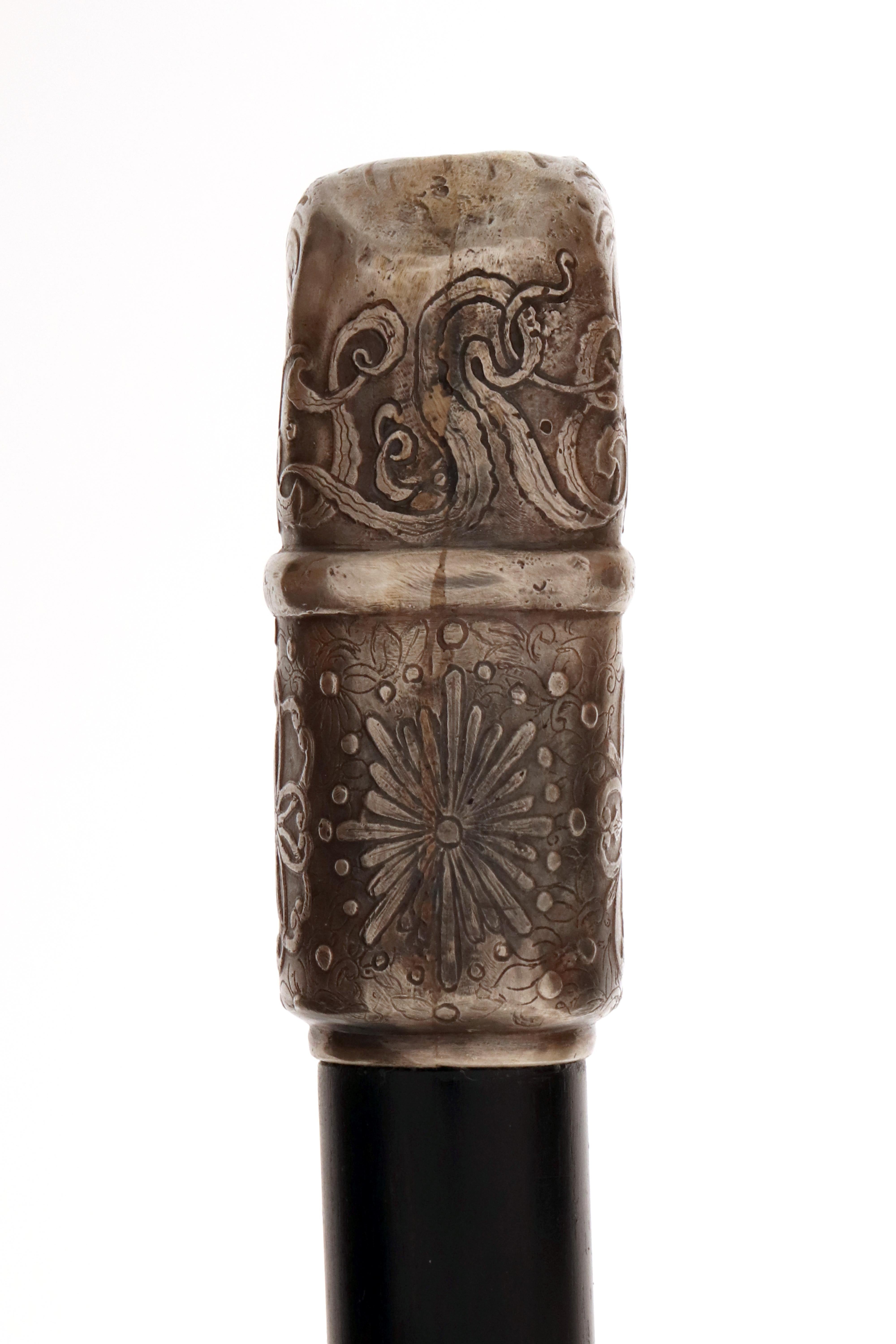 Canne à pied en argent bijoutier représentant une tête d'aigle, par Tiffany USA 1890 Bon état - En vente à Milan, IT