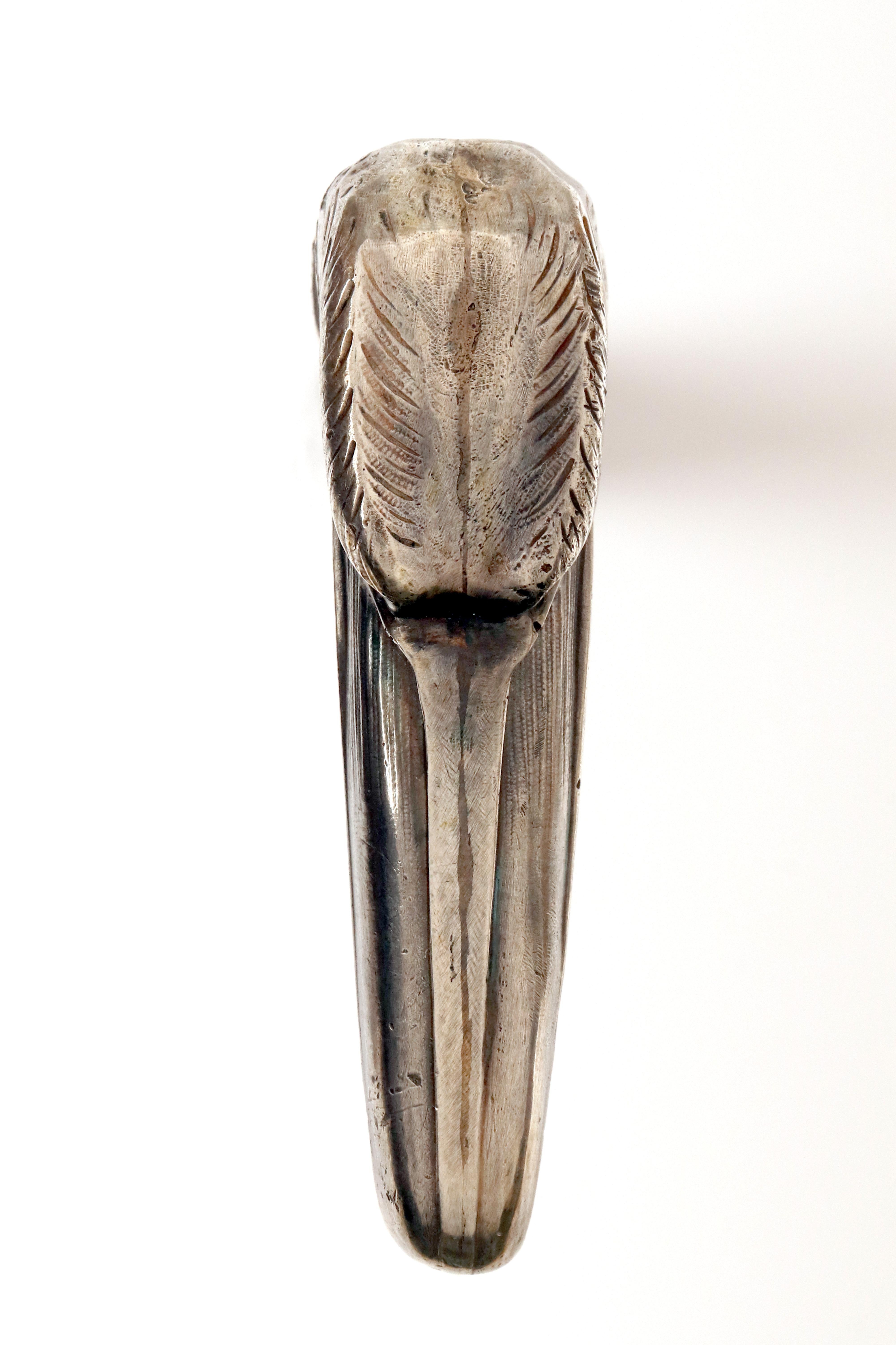Canne à pied en argent bijoutier représentant une tête d'aigle, par Tiffany USA 1890 en vente 1