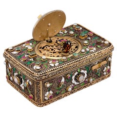 Jeweled Swiss Singing Bird Box