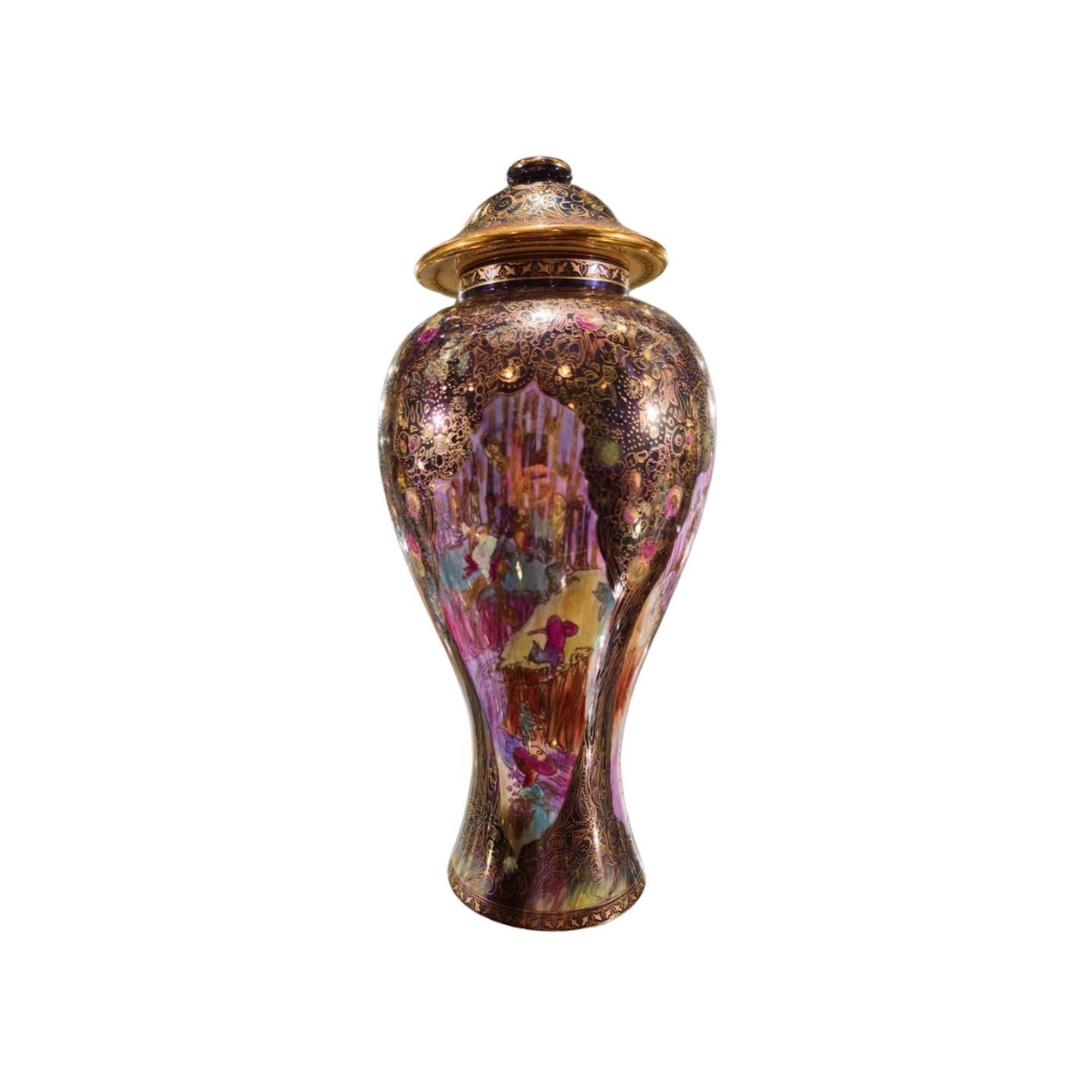 Art Deco Jeweled Tree Vase. Wedgwood, circa 1980 For Sale