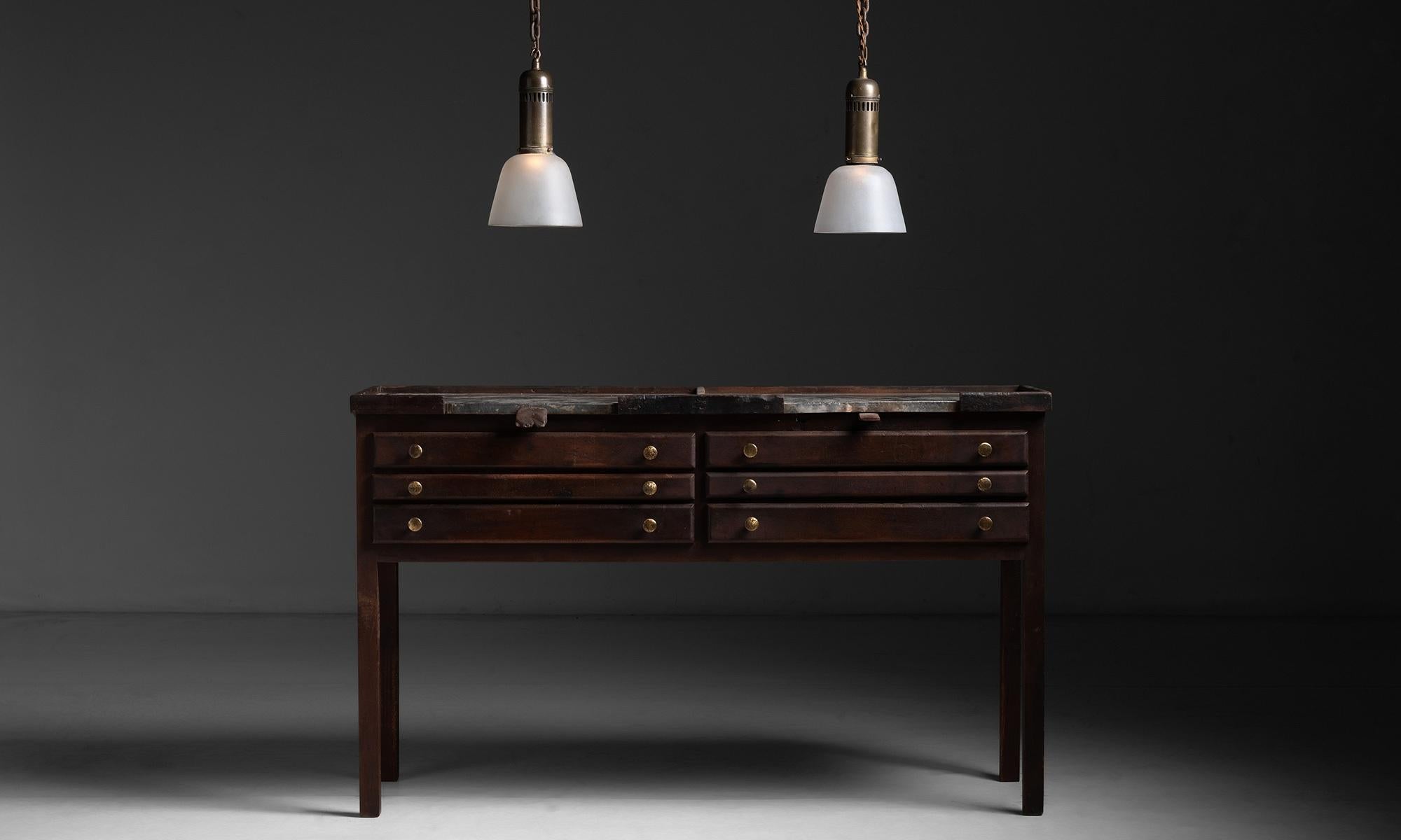 Jeweler's Work Table, France circa 1930 In Good Condition In Culver City, CA