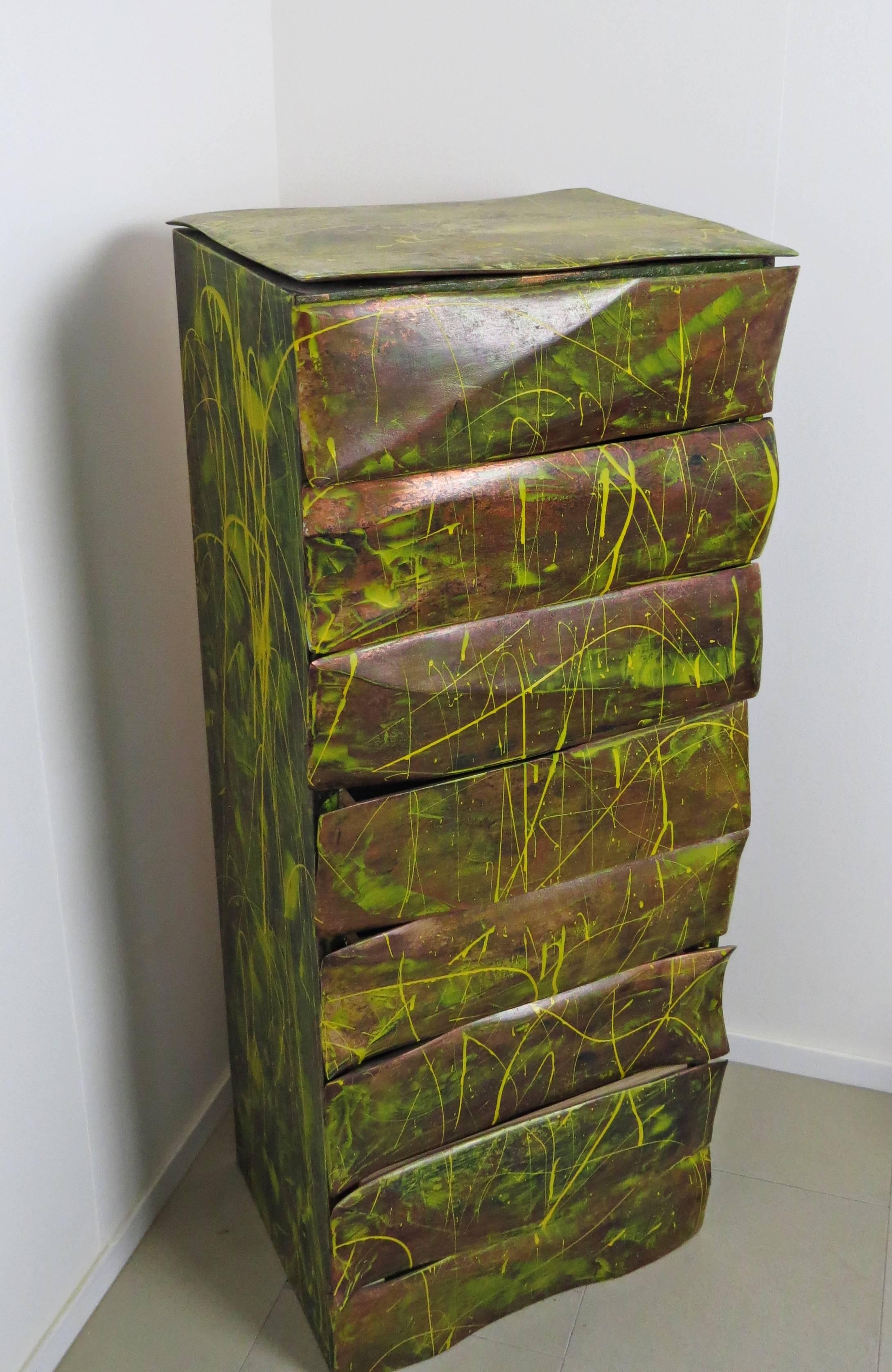 German Jewelry Cabinet, Drawer Chest, Handmade, Unique Item, European For Sale