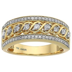 Jewelili 10 Karat Yellow Gold Anniversary Ring '1/2 Carat'
