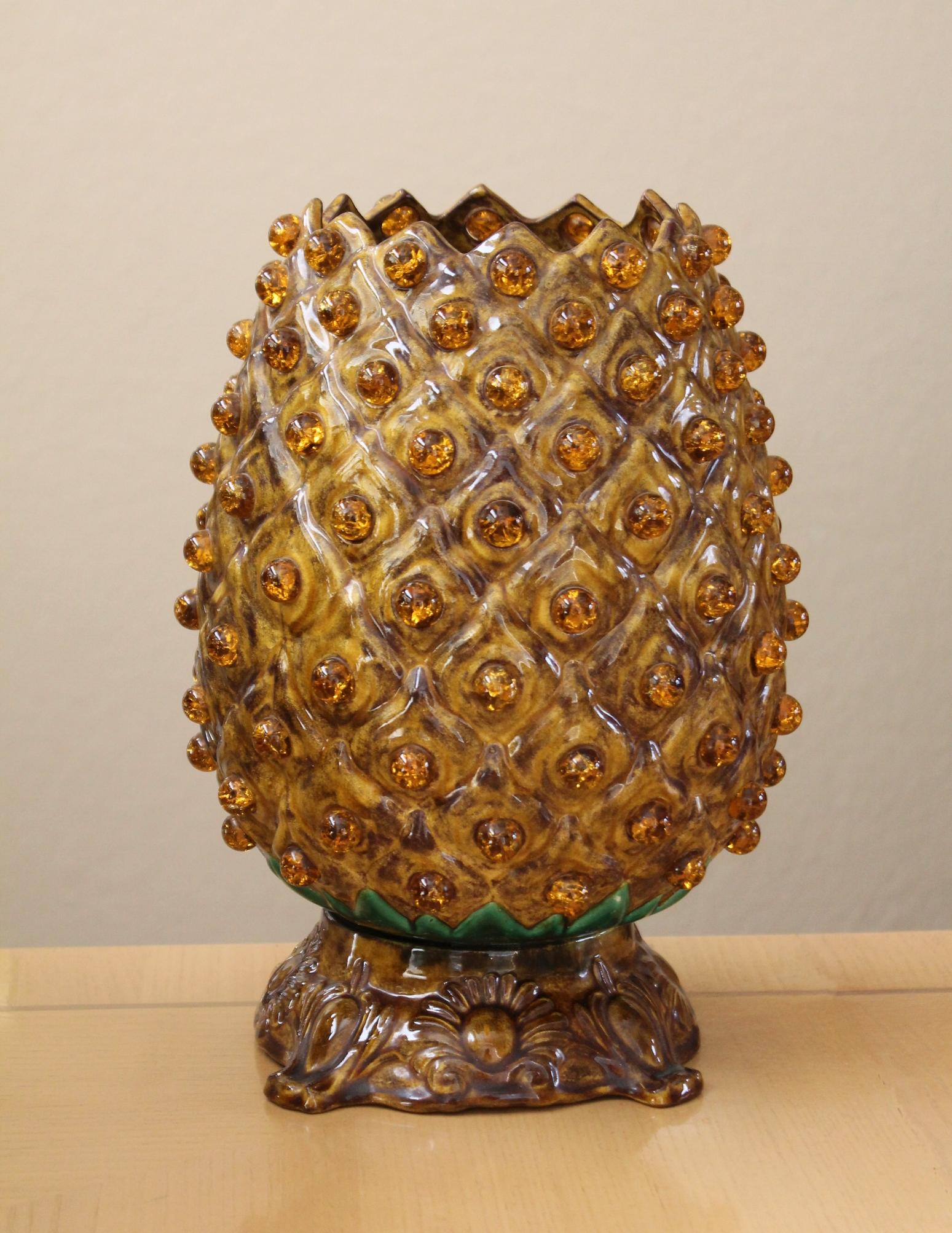 20ième siècle Jewell Ceramic Accent Up Lamp ! Magnifique décor MCM d'après Peter Carl Fabergé en vente