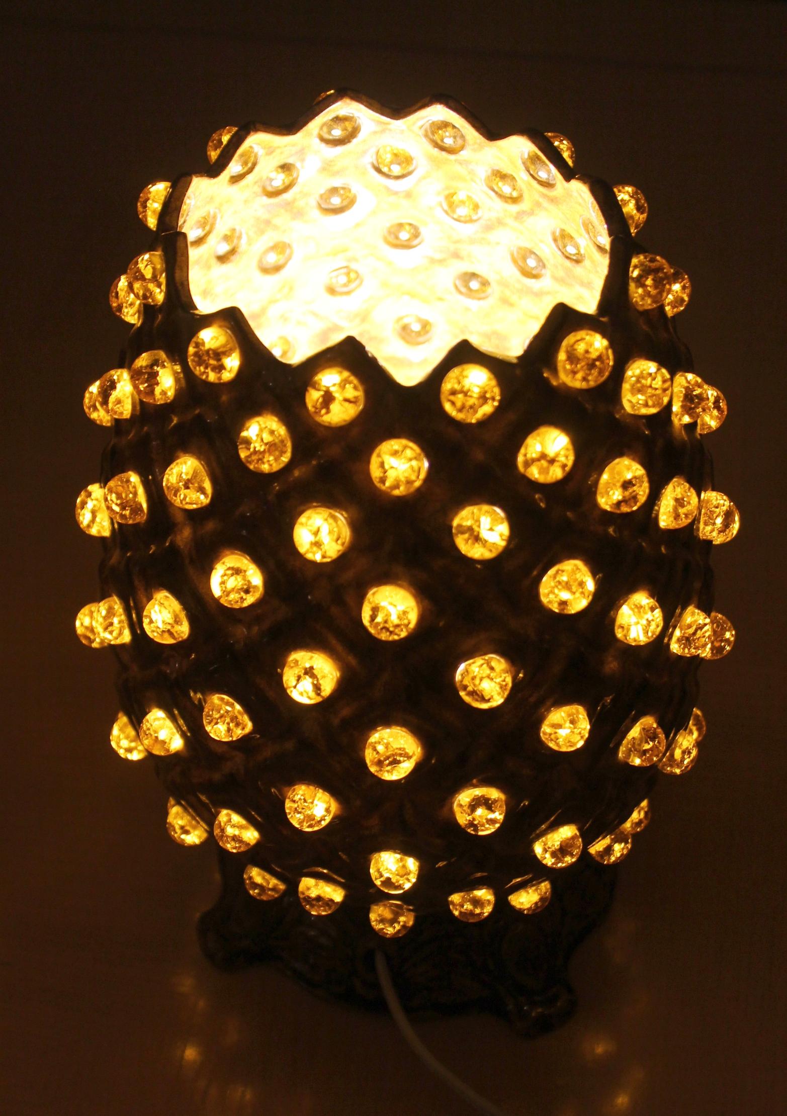 Jewell Ceramic Accent Up Lamp ! Magnifique décor MCM d'après Peter Carl Fabergé en vente 1