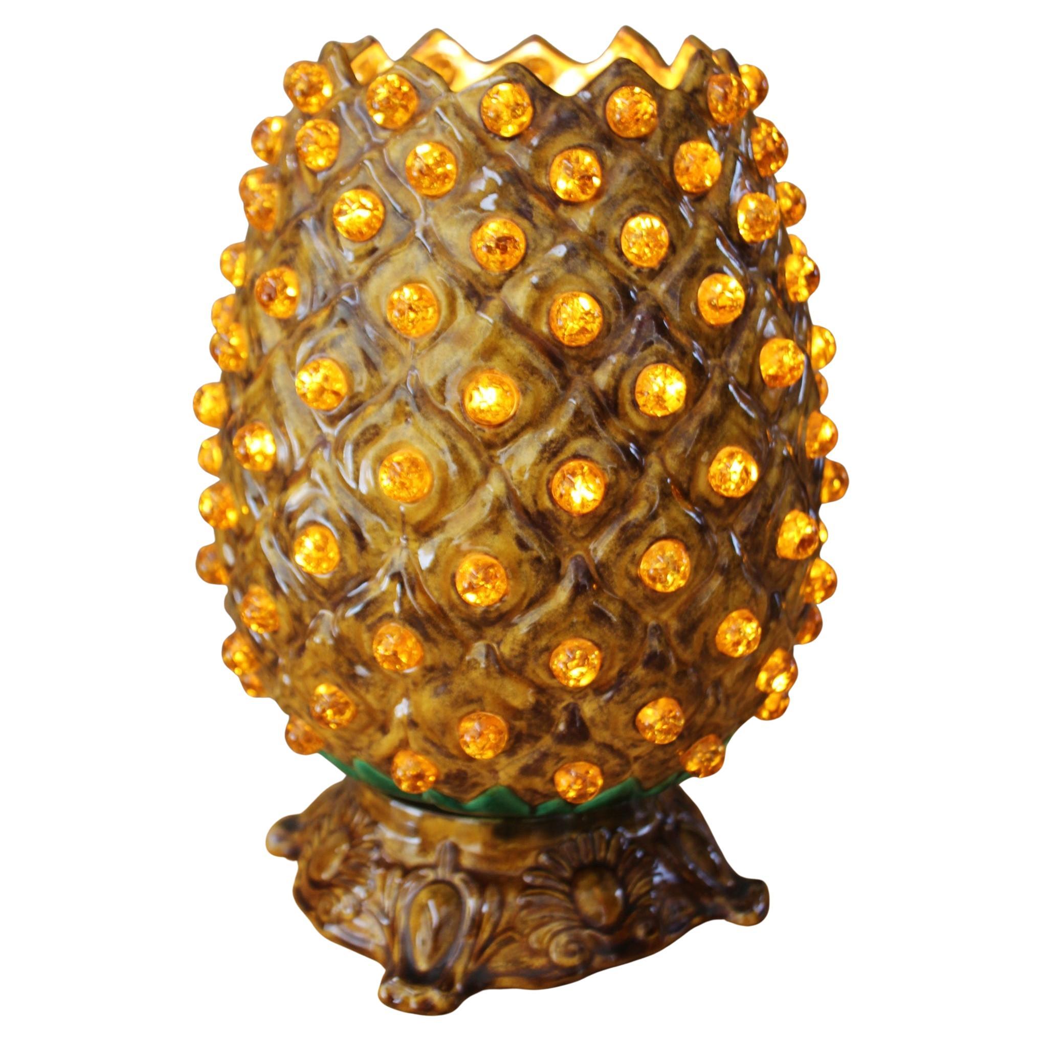 Jewell Ceramic Accent Up Lamp ! Magnifique décor MCM d'après Peter Carl Fabergé en vente