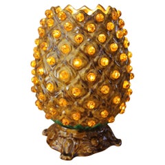 Jewelled Ceramic Accent Up Lamp! Magnificent MCM Decor After Peter Carl Fabergé