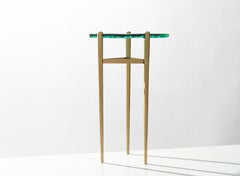 Jewelled Emerald Beistelltisch aus Gussglas und Messing