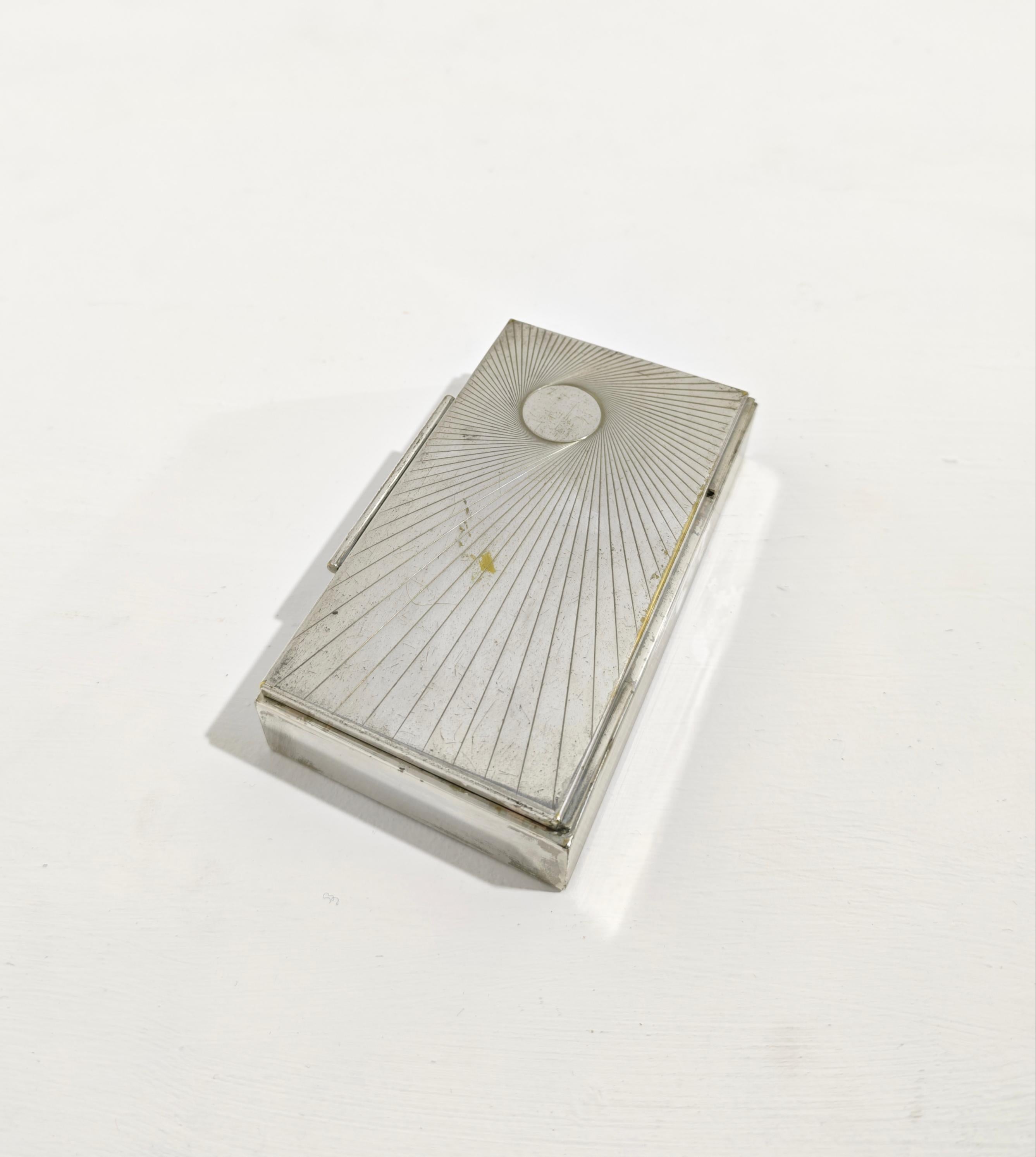 Schmuckkästchenbehälter in Silber von Guido Galbiati, Italien 1960/70, Mid-Century im Angebot 3