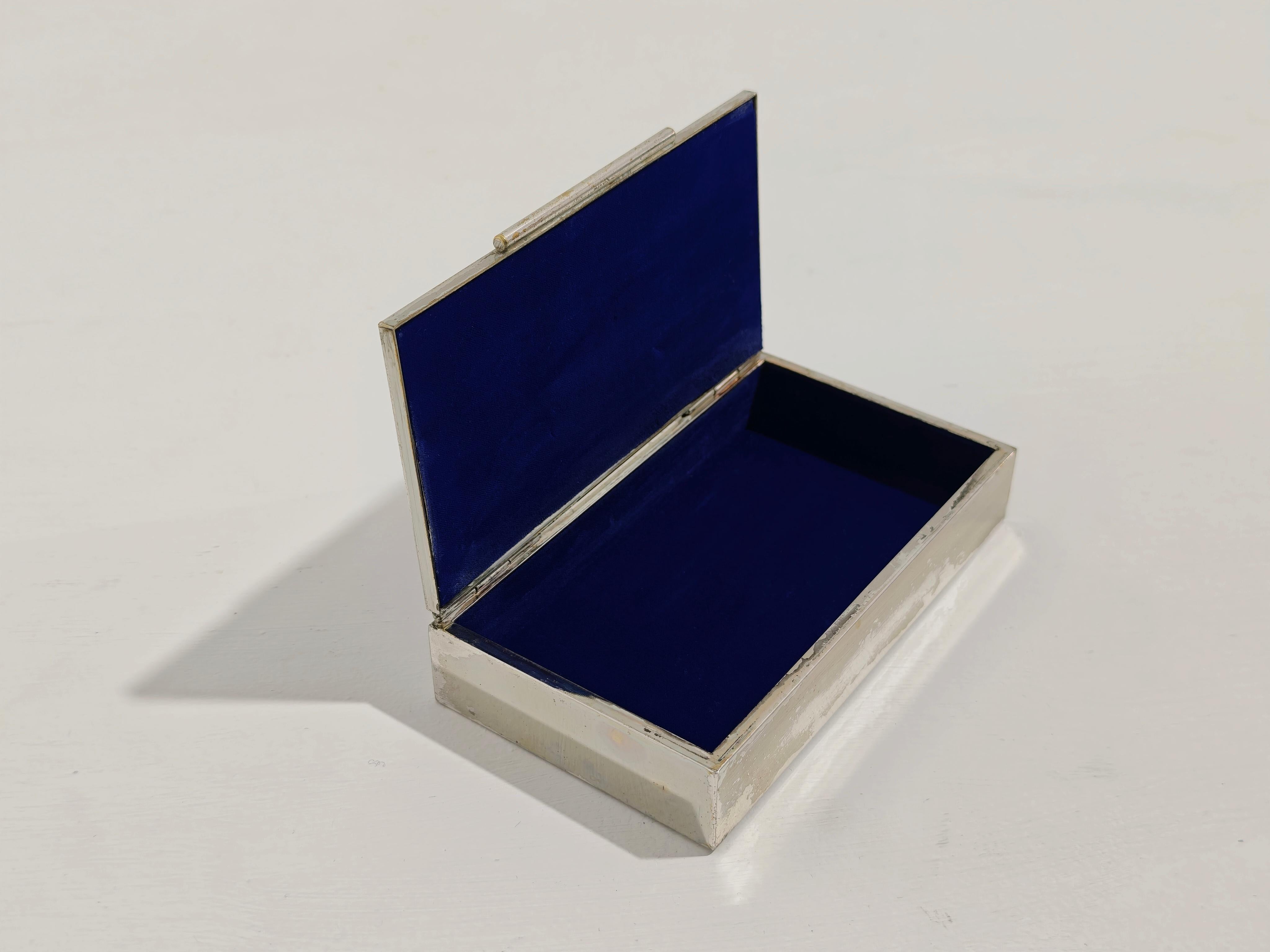 Schmuckkästchenbehälter in Silber von Guido Galbiati, Italien 1960/70, Mid-Century (Moderne der Mitte des Jahrhunderts) im Angebot