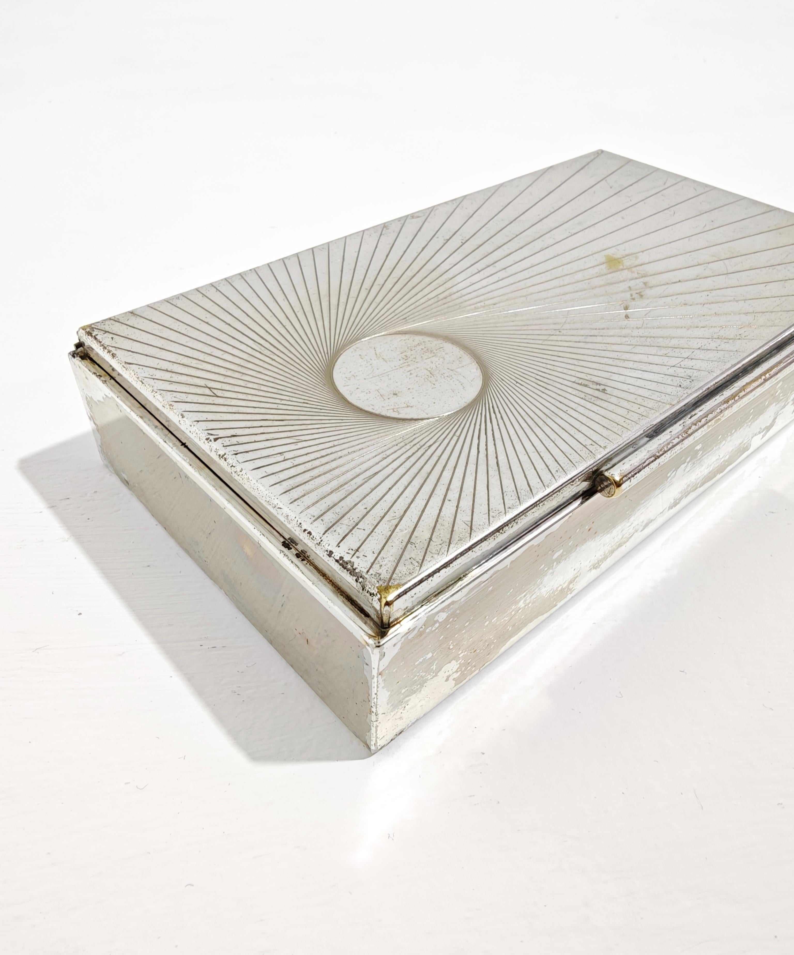 Schmuckkästchenbehälter in Silber von Guido Galbiati, Italien 1960/70, Mid-Century im Zustand „Gut“ im Angebot in Palermo, IT