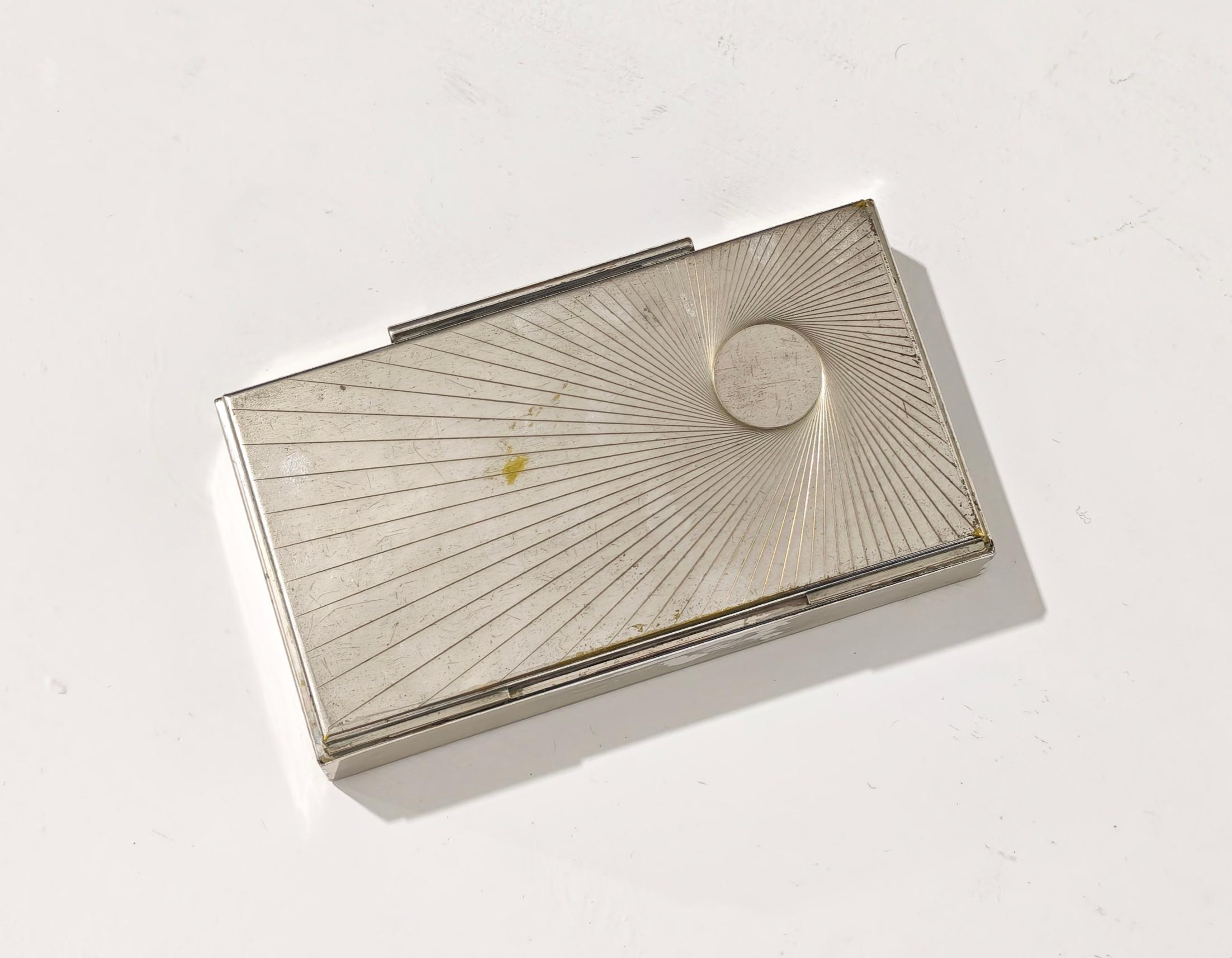 Schmuckkästchenbehälter in Silber von Guido Galbiati, Italien 1960/70, Mid-Century im Angebot 2