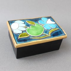 Jewellery Box with Decorative Ceramic Lid by François Lembo 'circa 1960s'