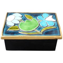 Jewellery Box with Decorative Ceramic Lid by François Lembo 'circa 1960s'