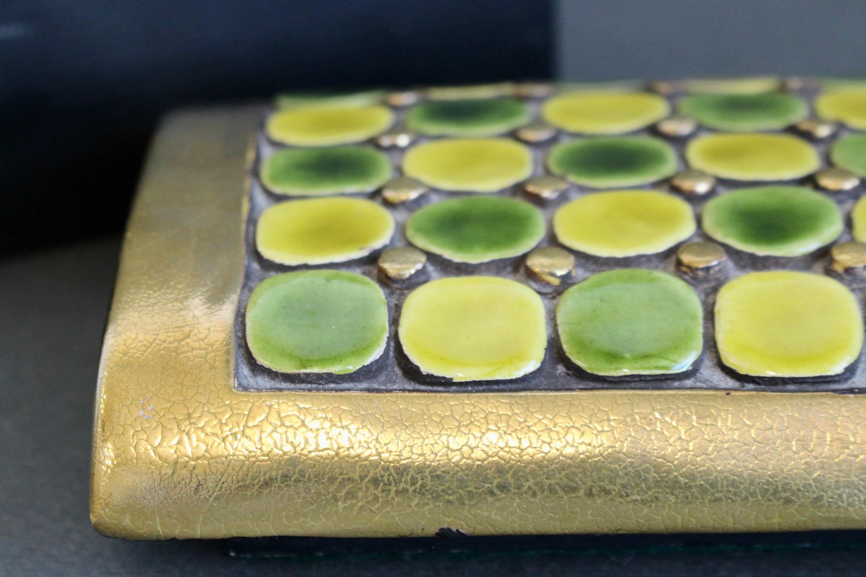 Jewellery Box with Decorative Ceramic Lid by Mithé Espelt (circa 1960s) For Sale 7