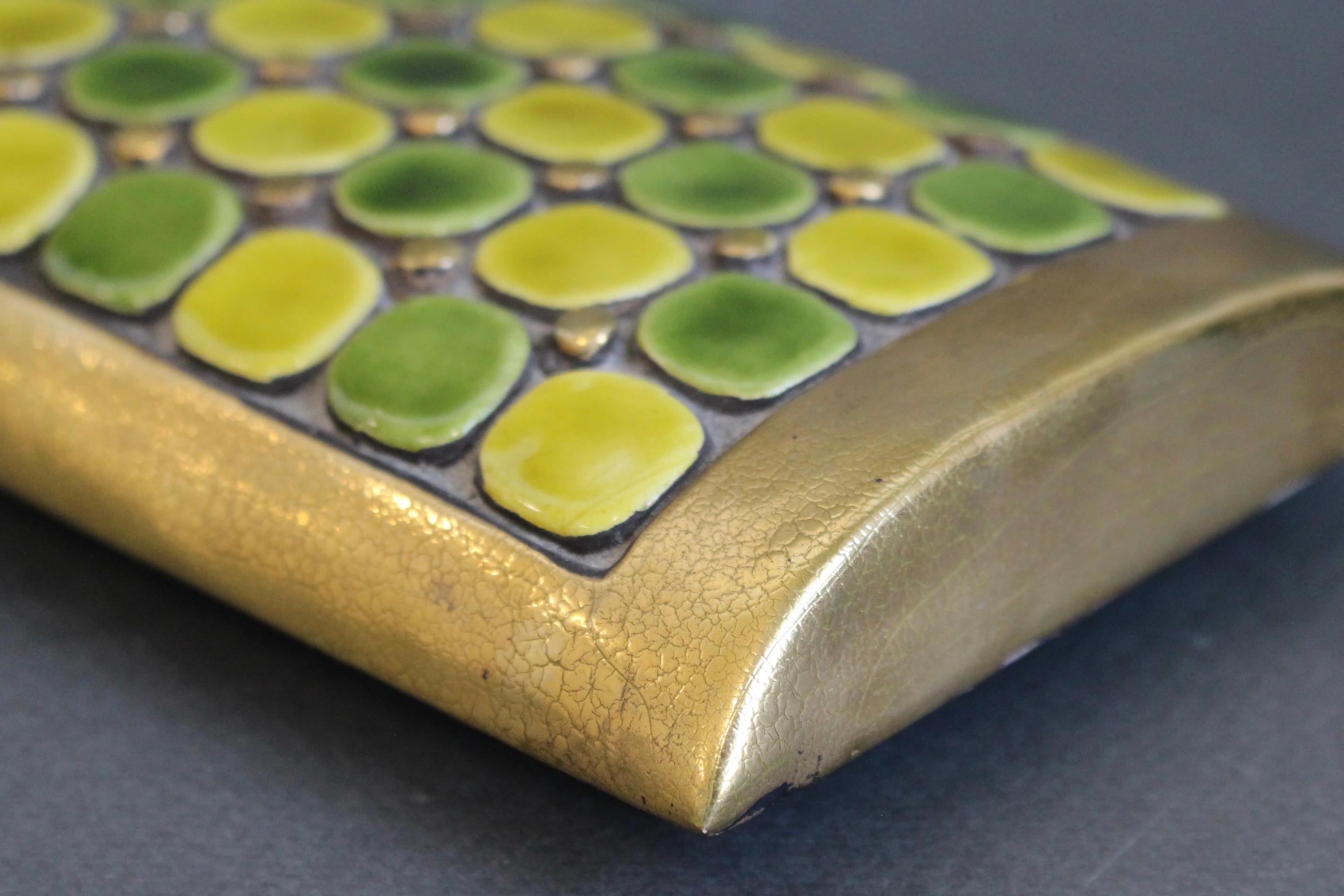 Jewellery Box with Decorative Ceramic Lid by Mithé Espelt (circa 1960s) For Sale 8